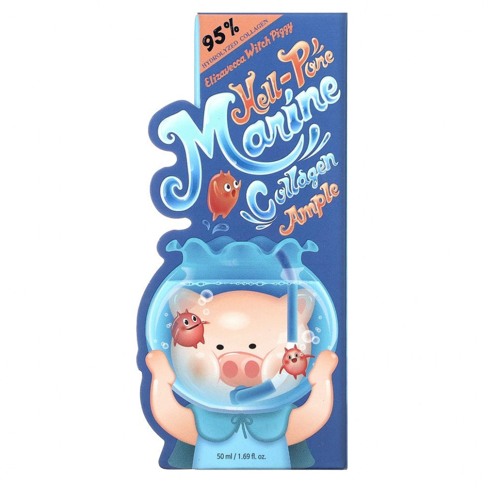 Elizavecca, Witch Piggy, Hell-Pore, сыворотка для лица на морском коллагене, 50 мл (1,69 жидк. унций)