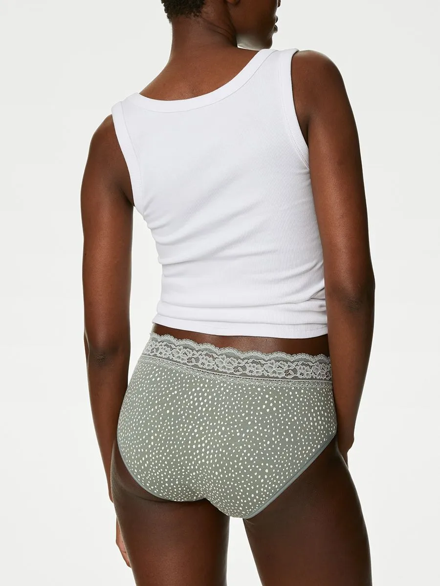 MARKS & SPENCER Women High Rise Shorts Cotton Rich Printed 5pk Hot Pink