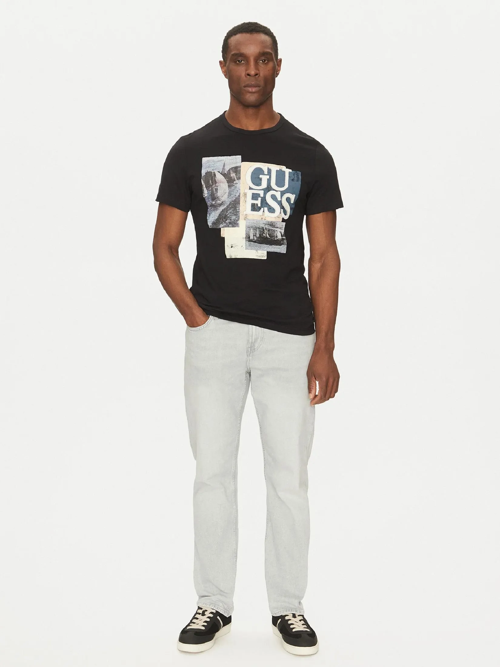 GUESS GUESS MEN Slim-fit Logo  T-Shirt  M5GI04I3Z14  -  Black