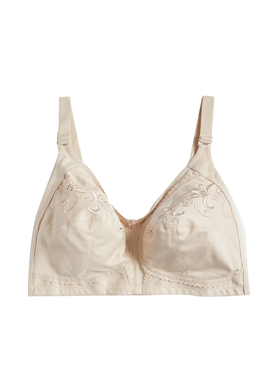MARKS & SPENCER Women Bra Total Support Embroidered Full Cup Almond