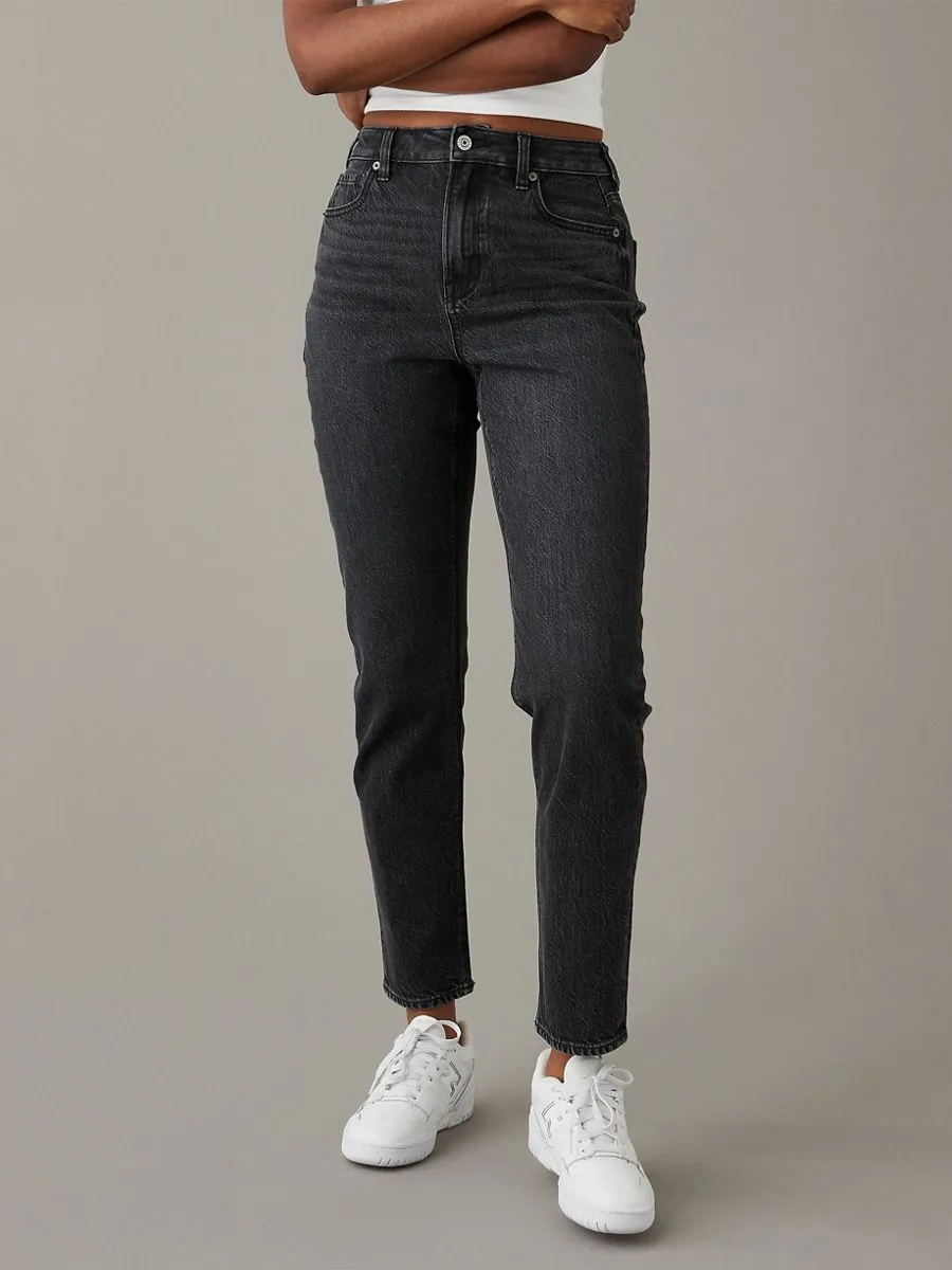 AMERICAN EAGLE WOMEN MOM JEANS 055 ALWAYS BLACK