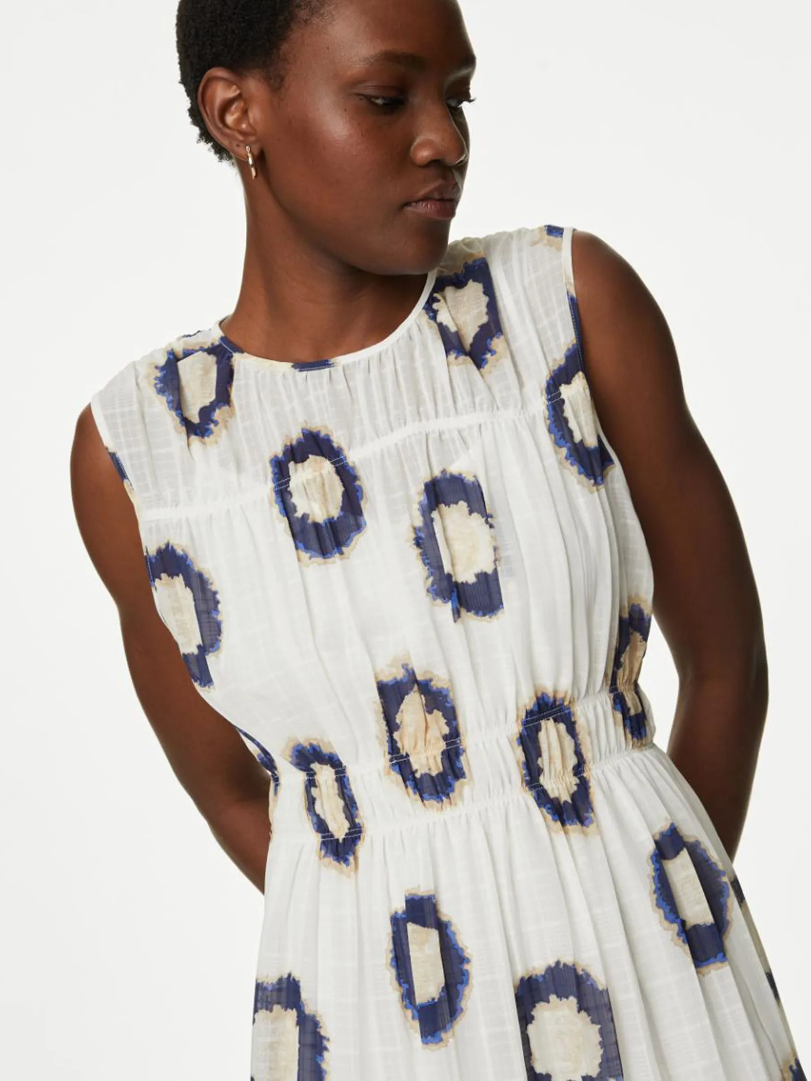 MARKS & SPENCER Women Midi Smock Dress Printed Multi