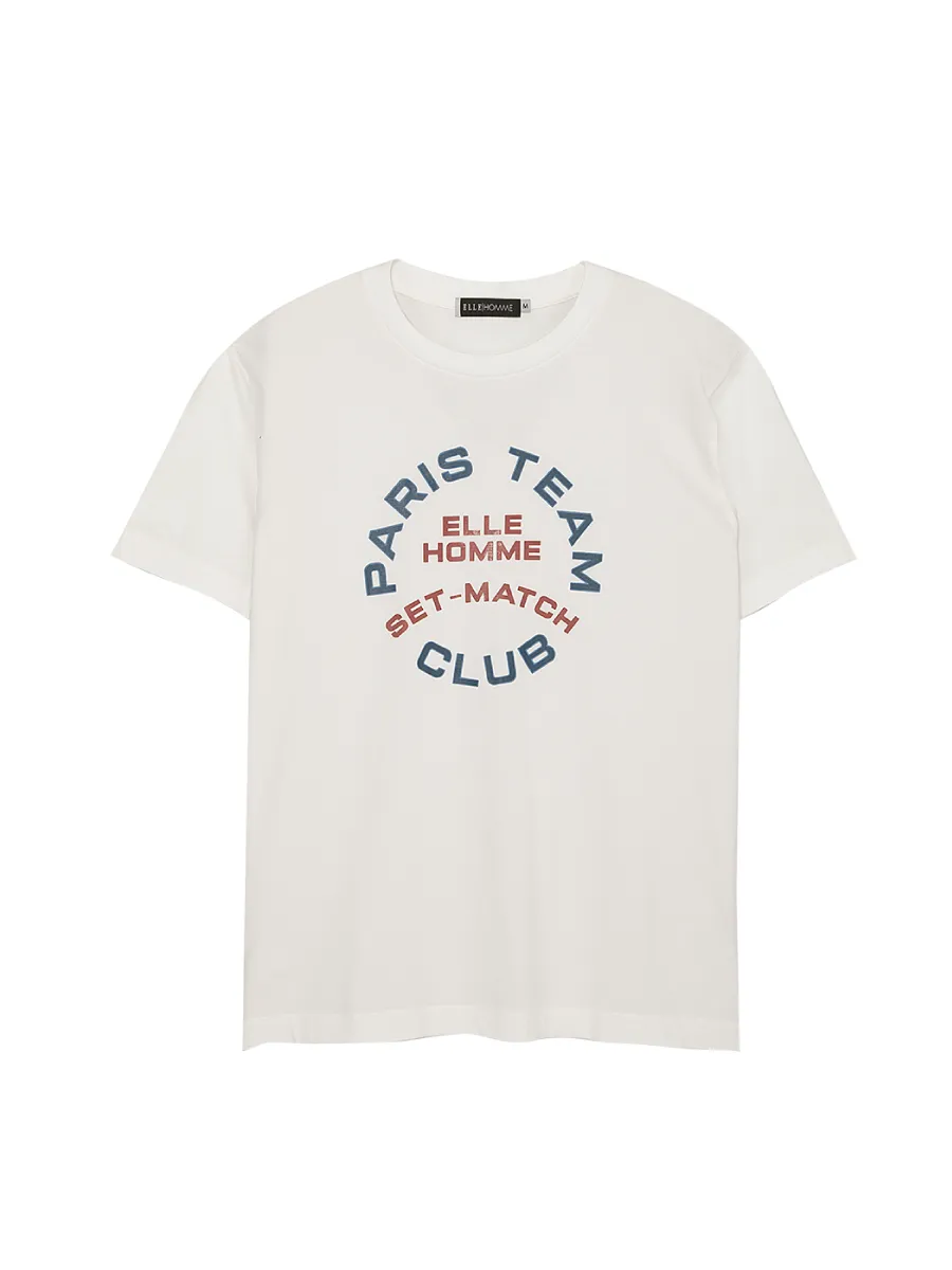 ELLE HOMME Men Round neck T-shirt with ELLE HOMME logo W8K906 - White