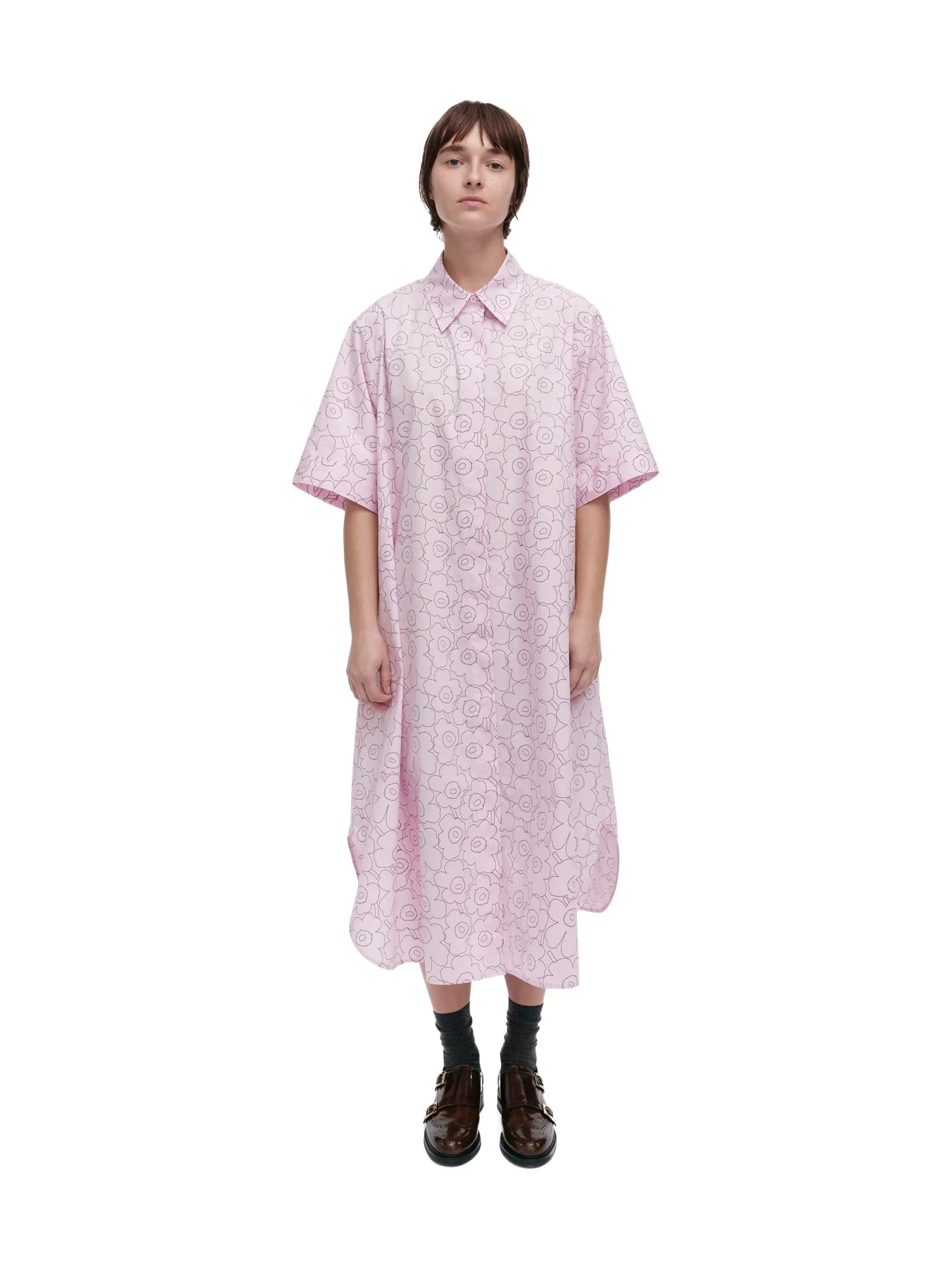 MARIMEKKO PINK WOMAN POPLIINI PIIRTO UNIKKO DRESS Size - 36 EU