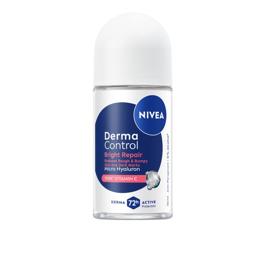 Nivea Roll On Derma Control Bright Repair 50 Ml. โรลออนลดเหงื่อ ระงับกลิ่นกาย