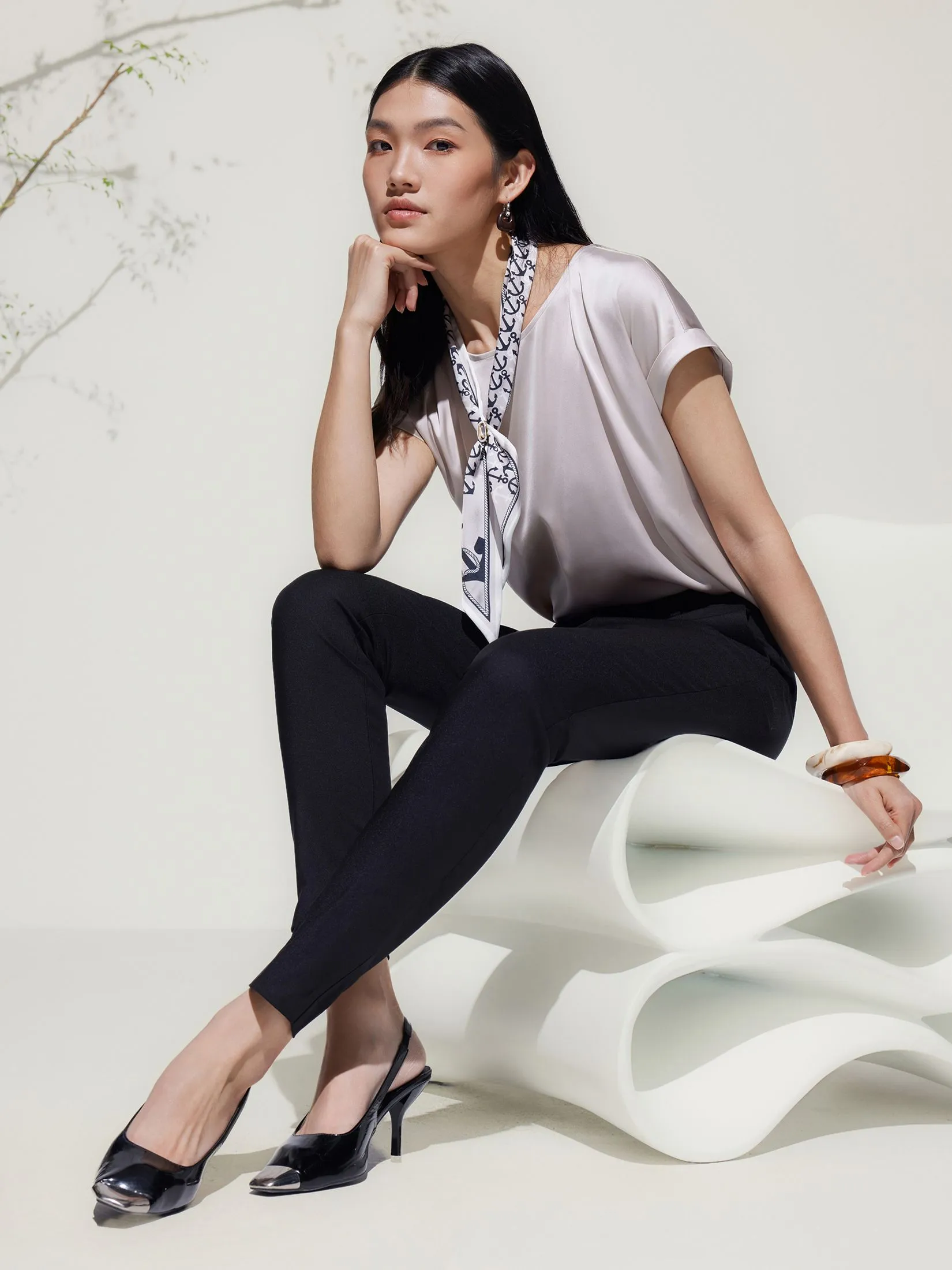 G2000 Women Clothing Cotton Blend Ankle Skinny Casual Pants  Ankle Skinny Shape - Black