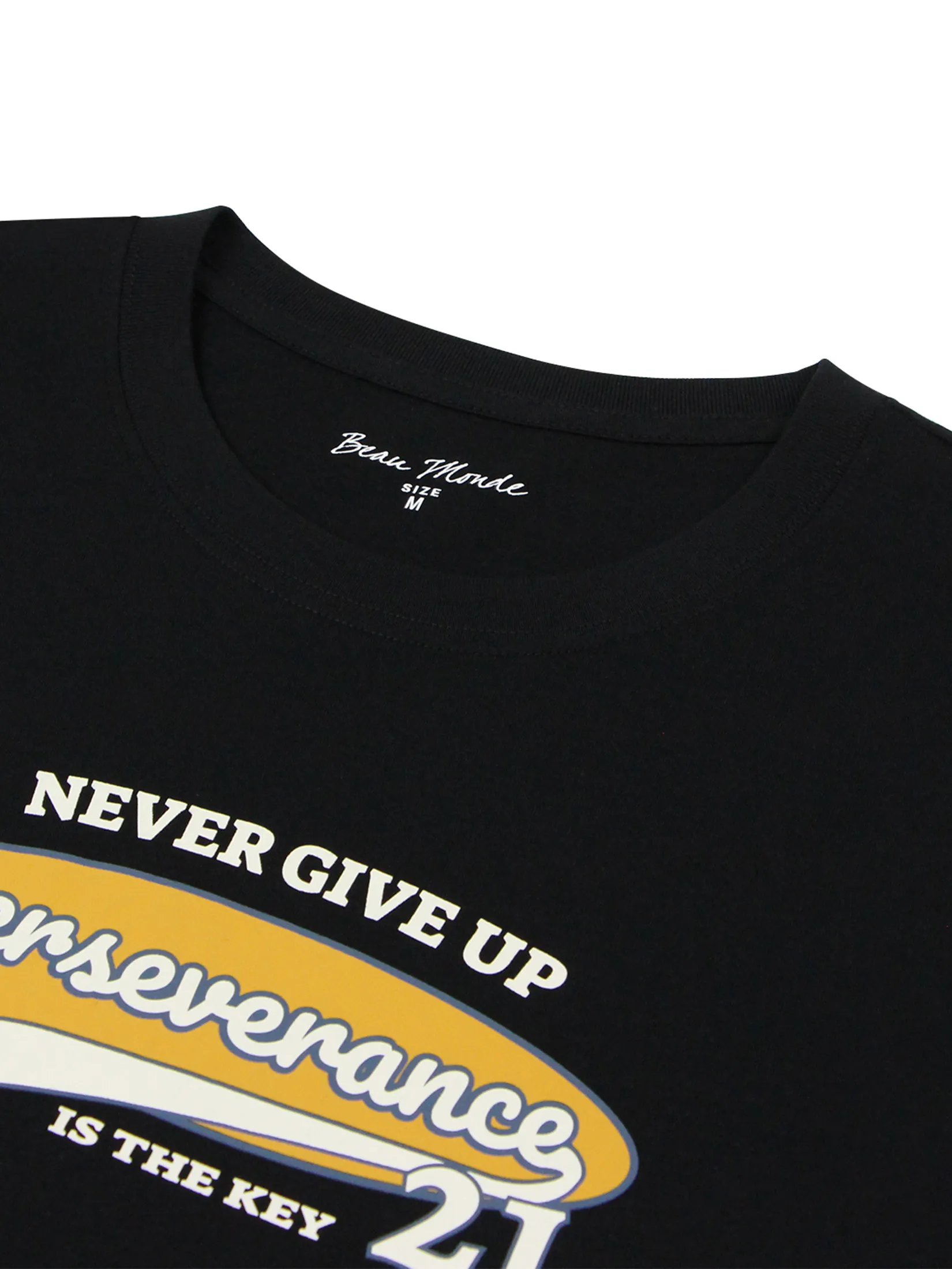 GIORDANO Men s  Online Exclusive Message Jersey Printed T-Shirt Black