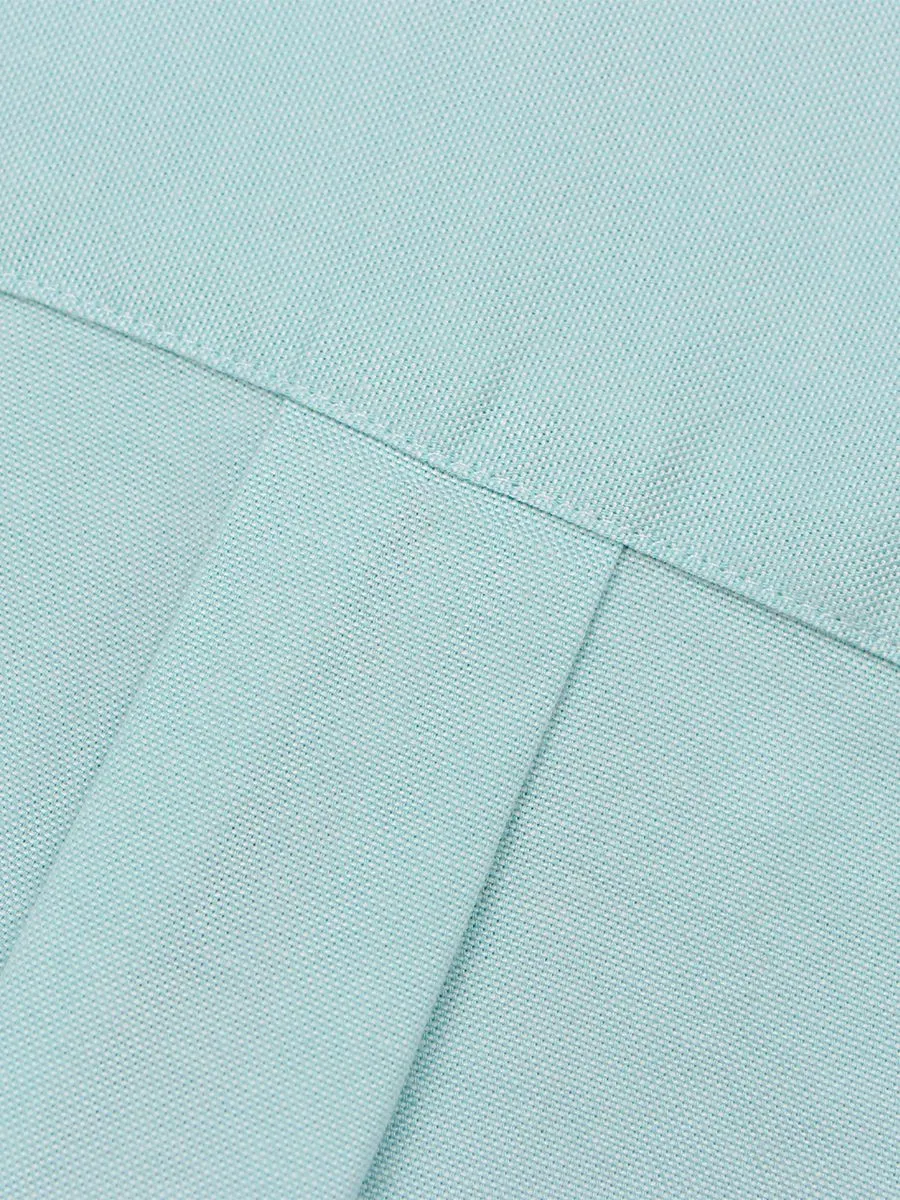 GIORDANO Men's Long Sleeve Embroidery Oxford Shirt Teal Green