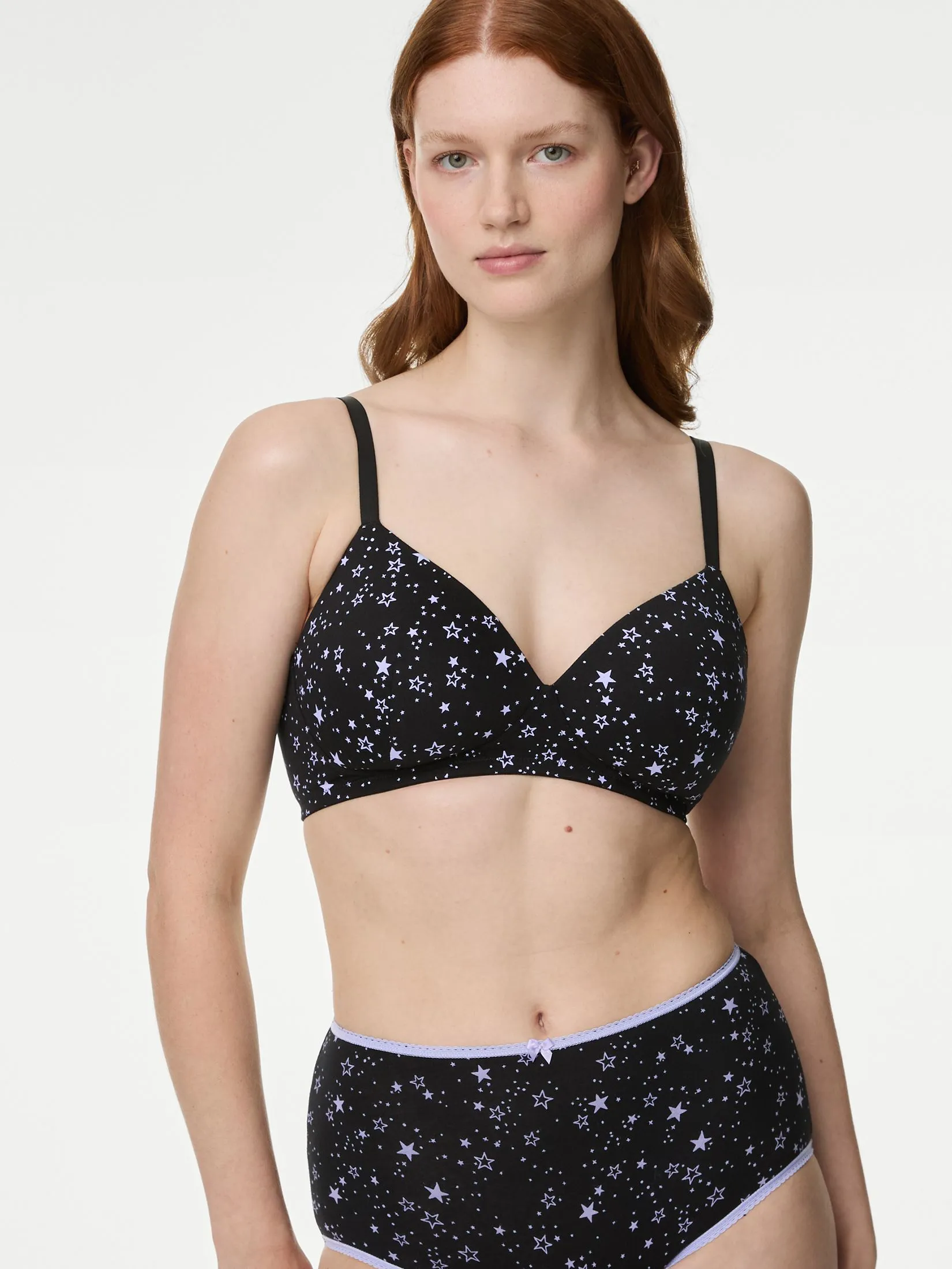 MARKS & SPENCER Women T-Shirt Bras Cotton Rich Non Wired 3pk Multi-Color