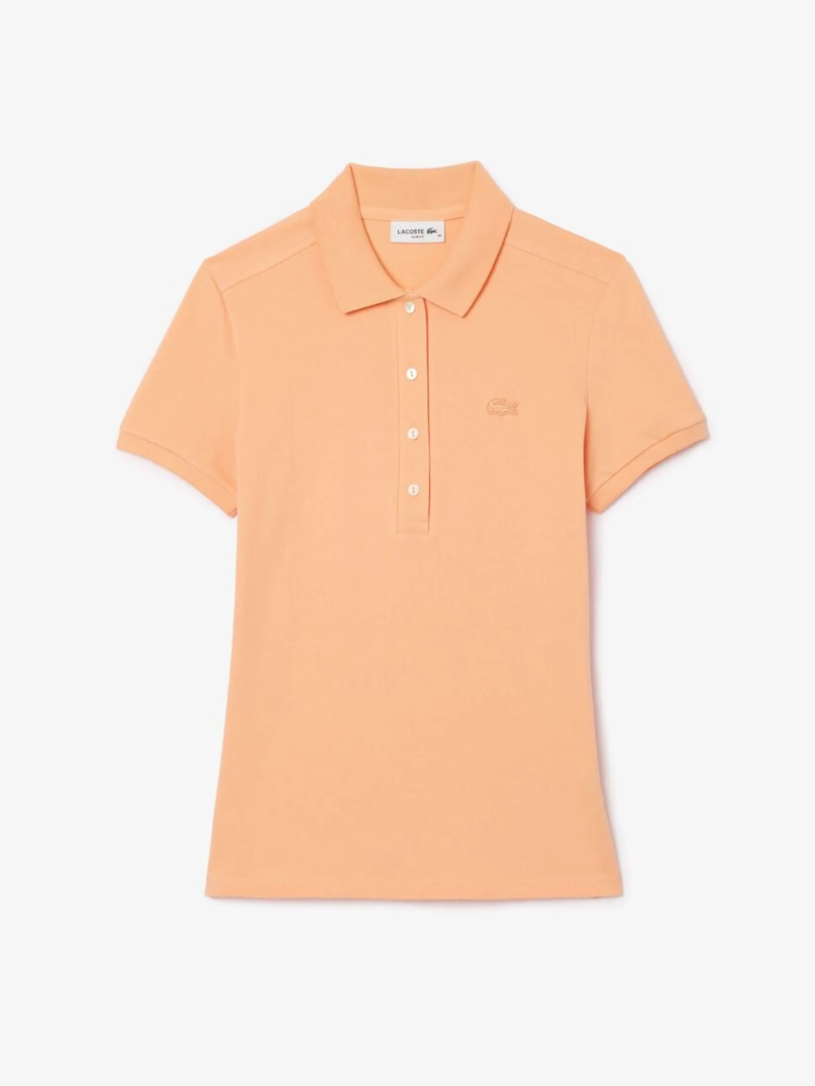 LACOSTE L.12.D Slim Fit Stretch Mini Piqu  Polo Shirt Orange
