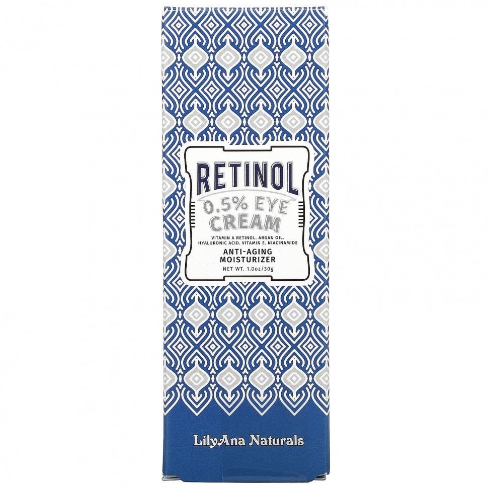Lilyana Naturals, Крем для кожи вокруг глаз с ретинолом 0,5%, 30 г (1 унция)