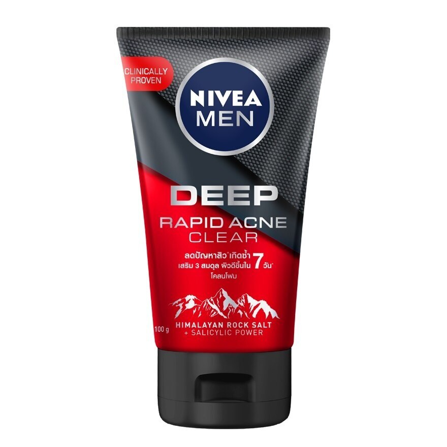Nivea Men Mud Foam Deep Rapid Acne 100 G. ผู้ชาย โฟม สครับ ล้างหน้า