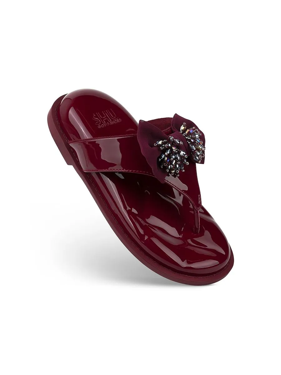 SHU WOMEN SOFASANDALS SWEETCHIC - GLOSSY RED WINE