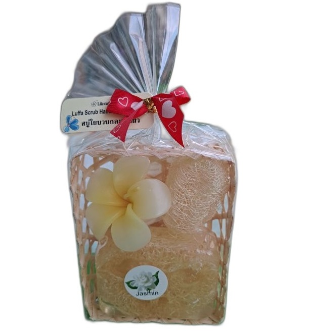 Мыло с жасмином и скраб - мочалка из люфы Lilawadee Herb 80 гр