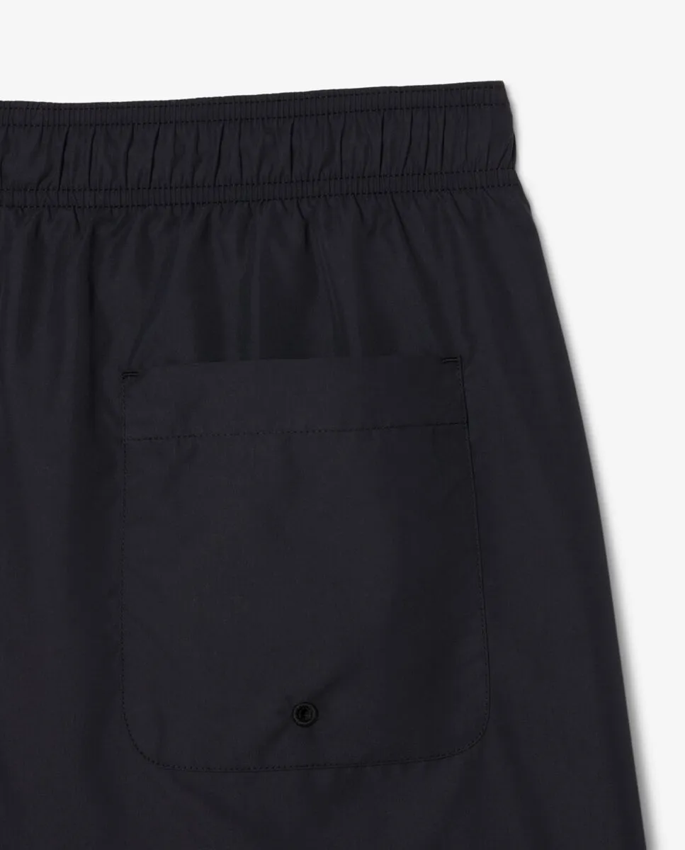 LACOSTE Mid Length Monochrome Swim Trunks Black