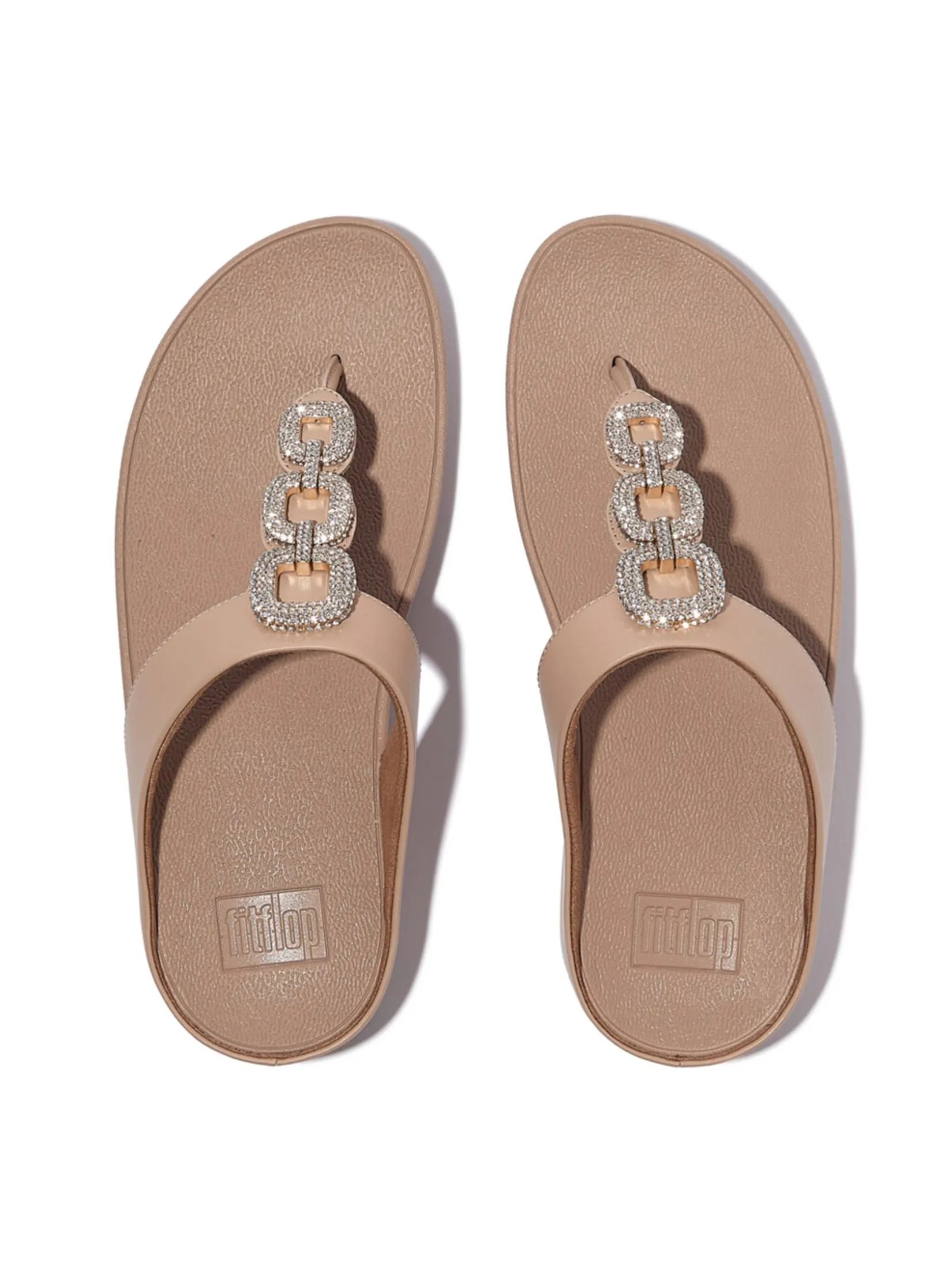 FitFlop™ WOMEN'S FINO CRYSTAL-CHAIN LEATHER BEIGE