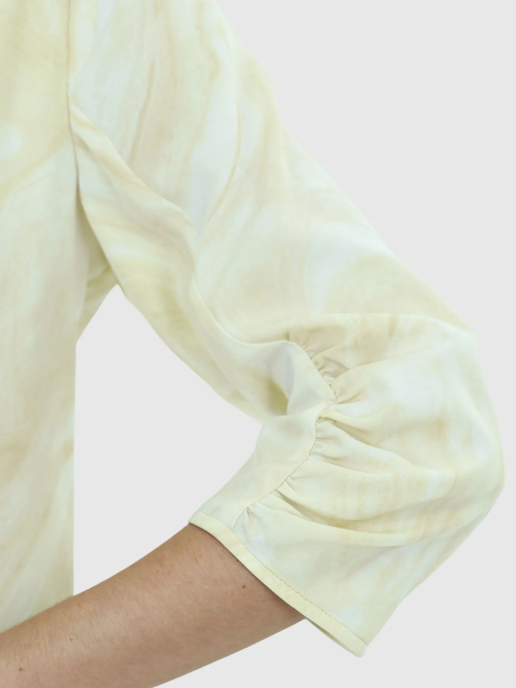 VERONIQA Women Dress Long Sleeves Peach Skin Yellow