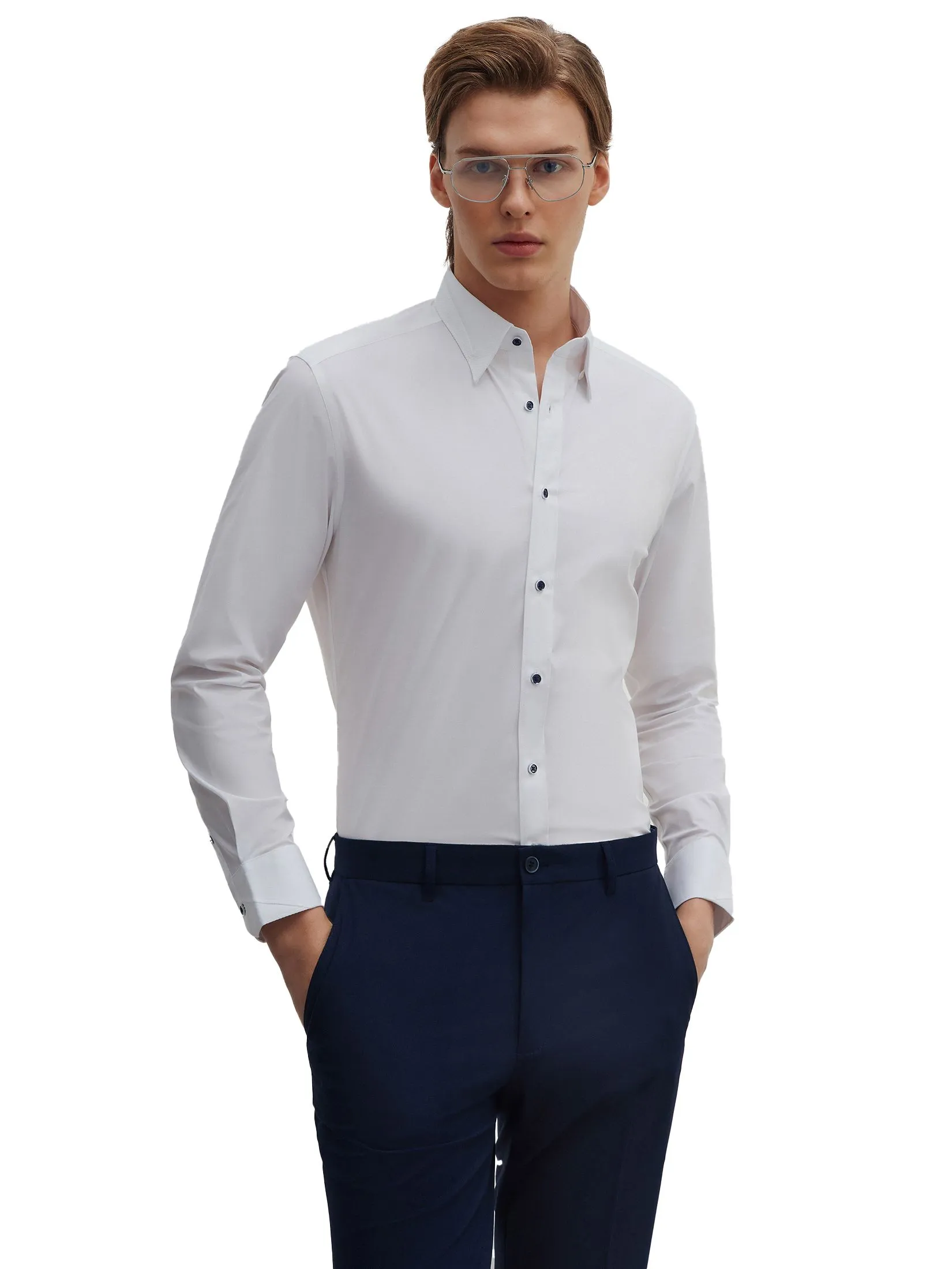 G2000 Men Clothing Non -Iron Shirt  Smart Fit - White Size - 7 EU
