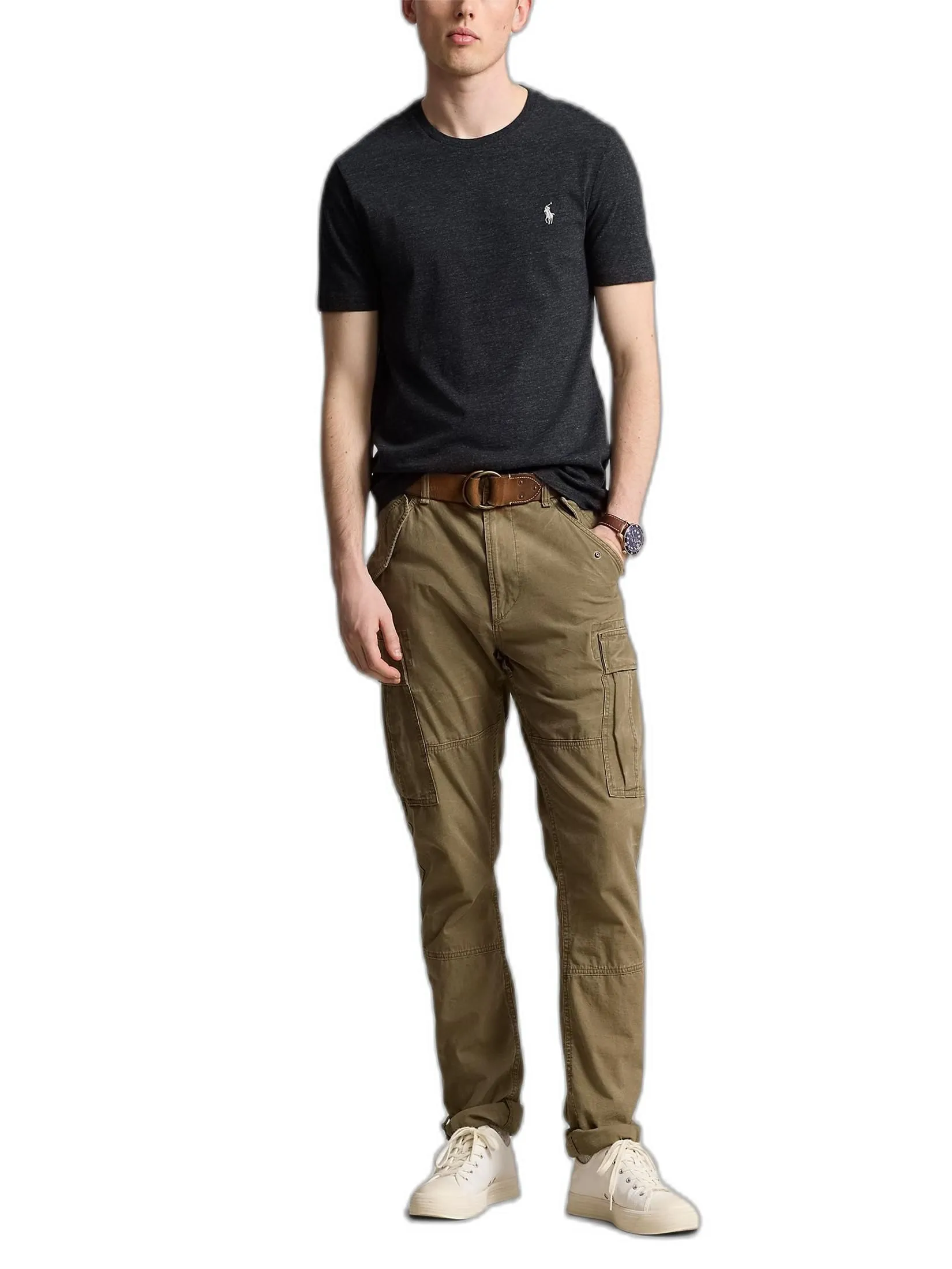 POLO RALPH LAUREN Custom Slim Fit Jersey Crewneck T-Shirt  MNPOTSH1N820684  001 BLACK