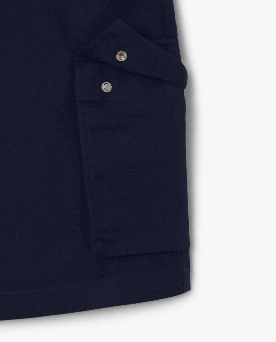 LACOSTE Men’s Relaxed Fit Cotton And Linen Twill Cargo Bermudas Blue