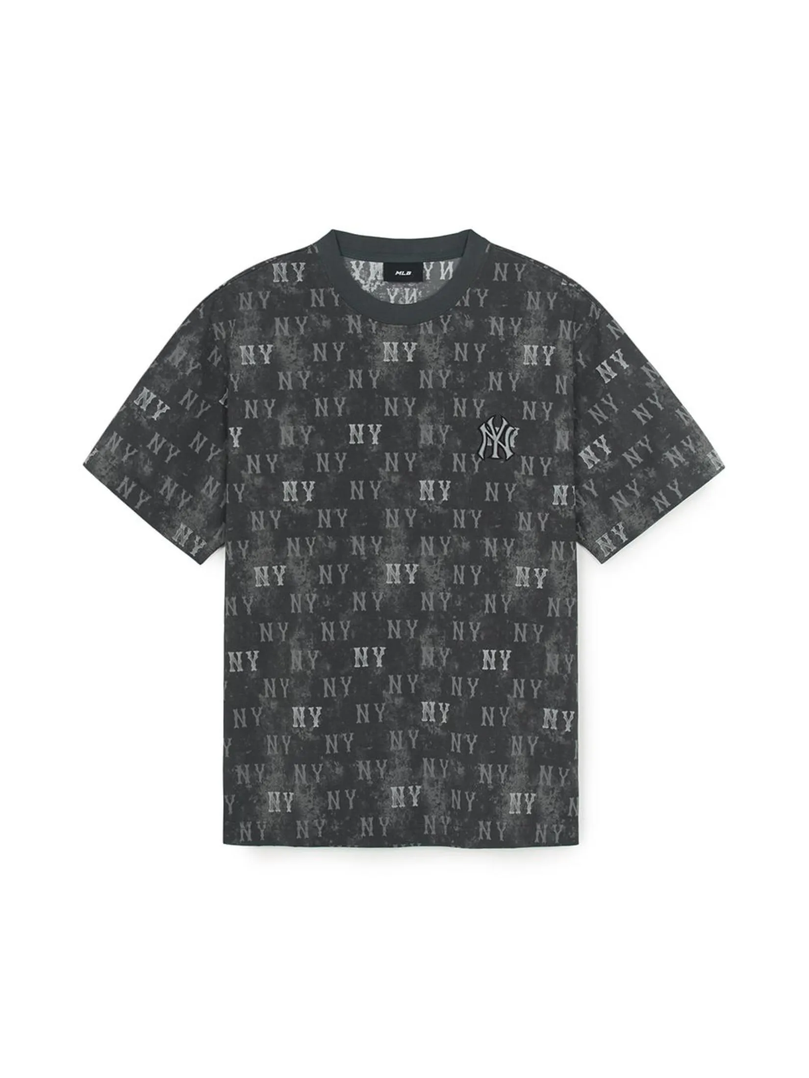 MLB Unisex Vintage Monogram All-Over Printed Over Fit T-Shirts Model 3ATSM0954 50CGS Charcoal Grey Size - L