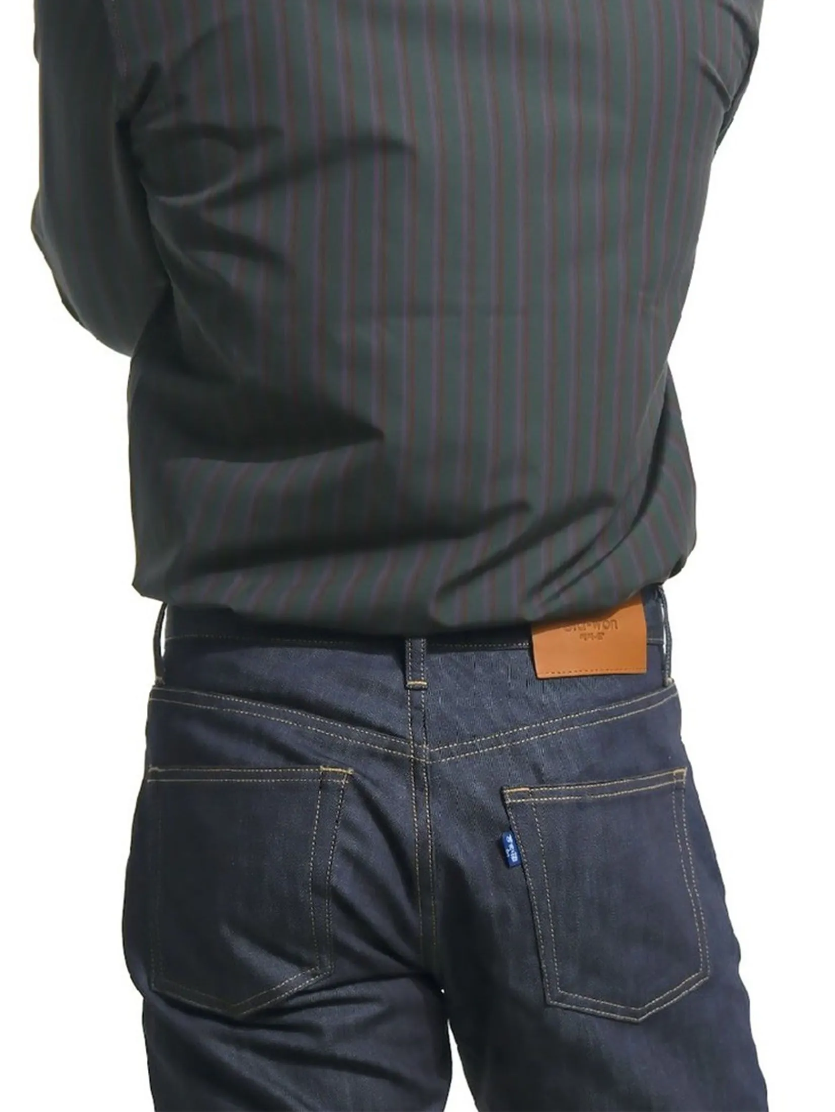 ERA-WON Men's Denim Jeans straight legs Raw