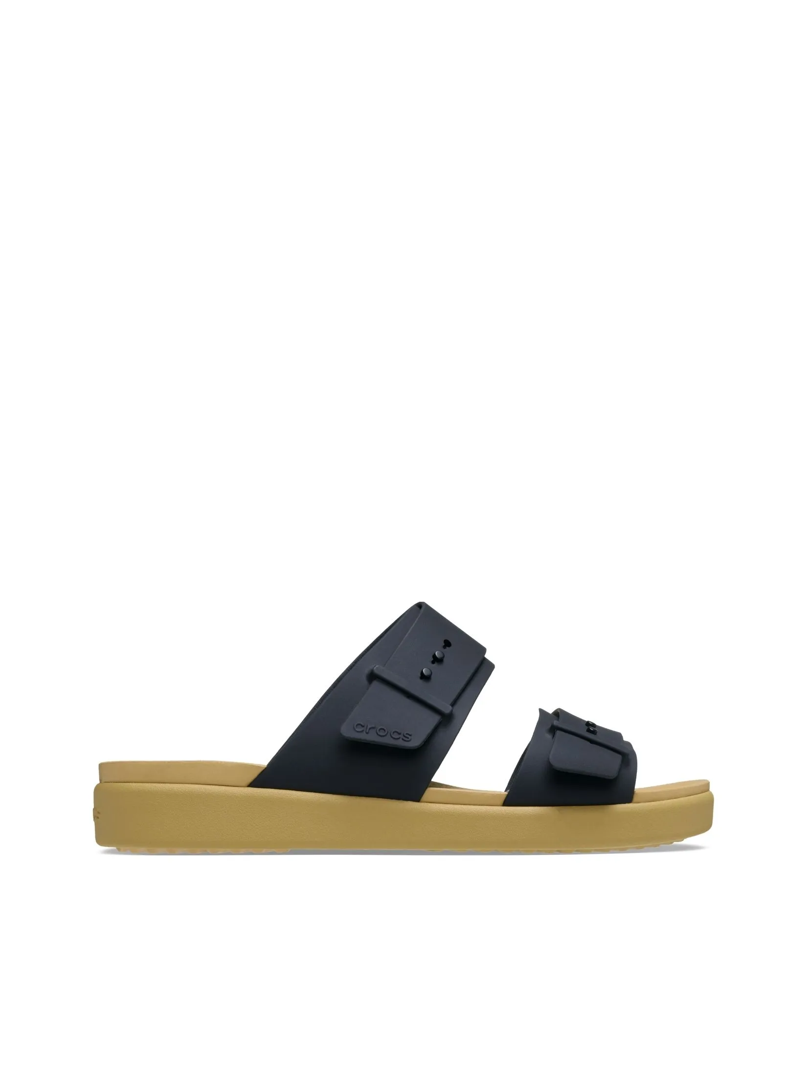 CROCS WOMEN'S BROOKLYN BUCKLE LOW LOW - BLACK/TAN Size - W5 US