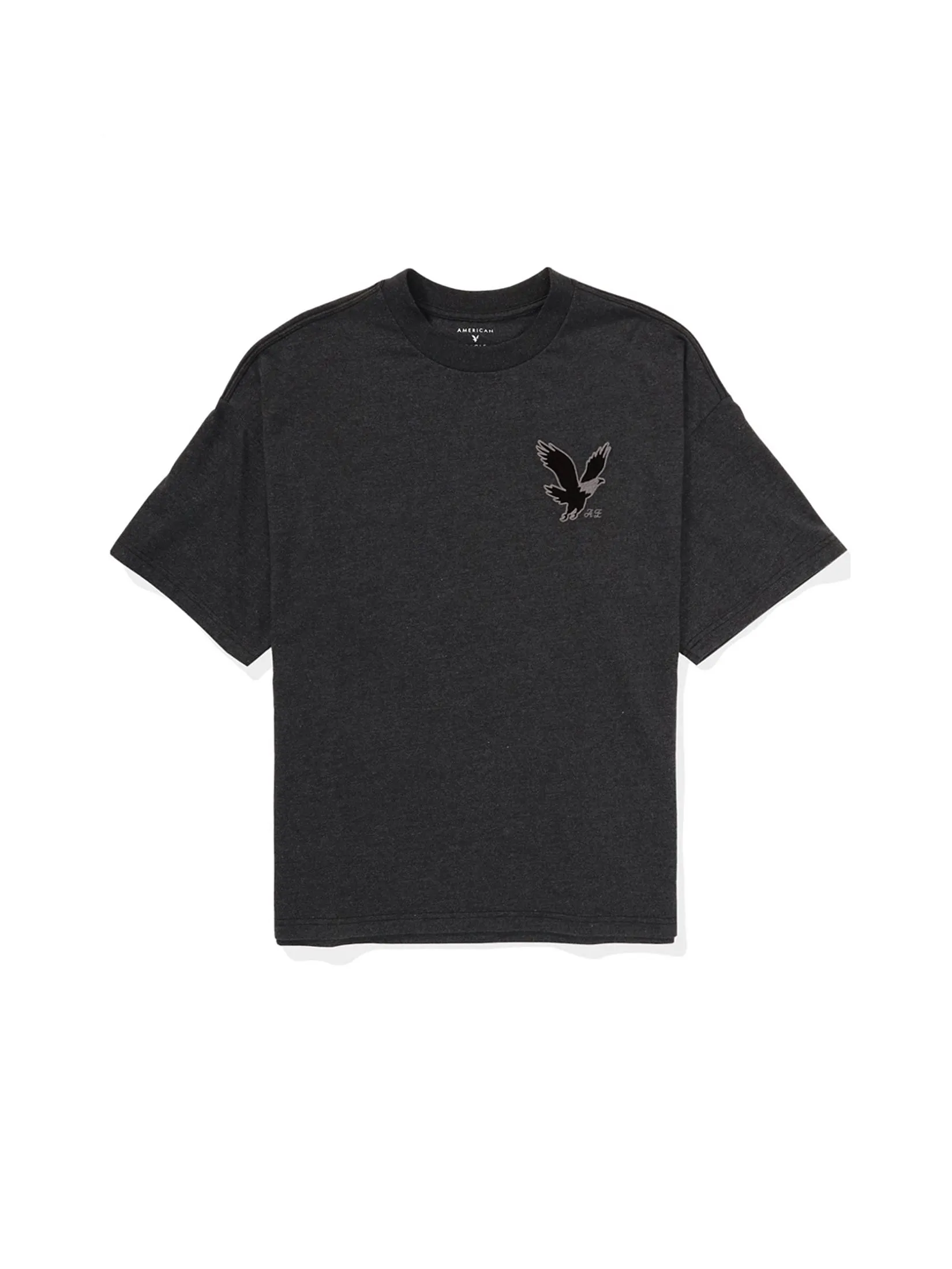 AMERICAN EAGLE MEN G SS  OS HOL1 VARS SET IN TEE- CVC AUGSTNA + SERIOUSLY SOFT WASH 008 CHARCOAL