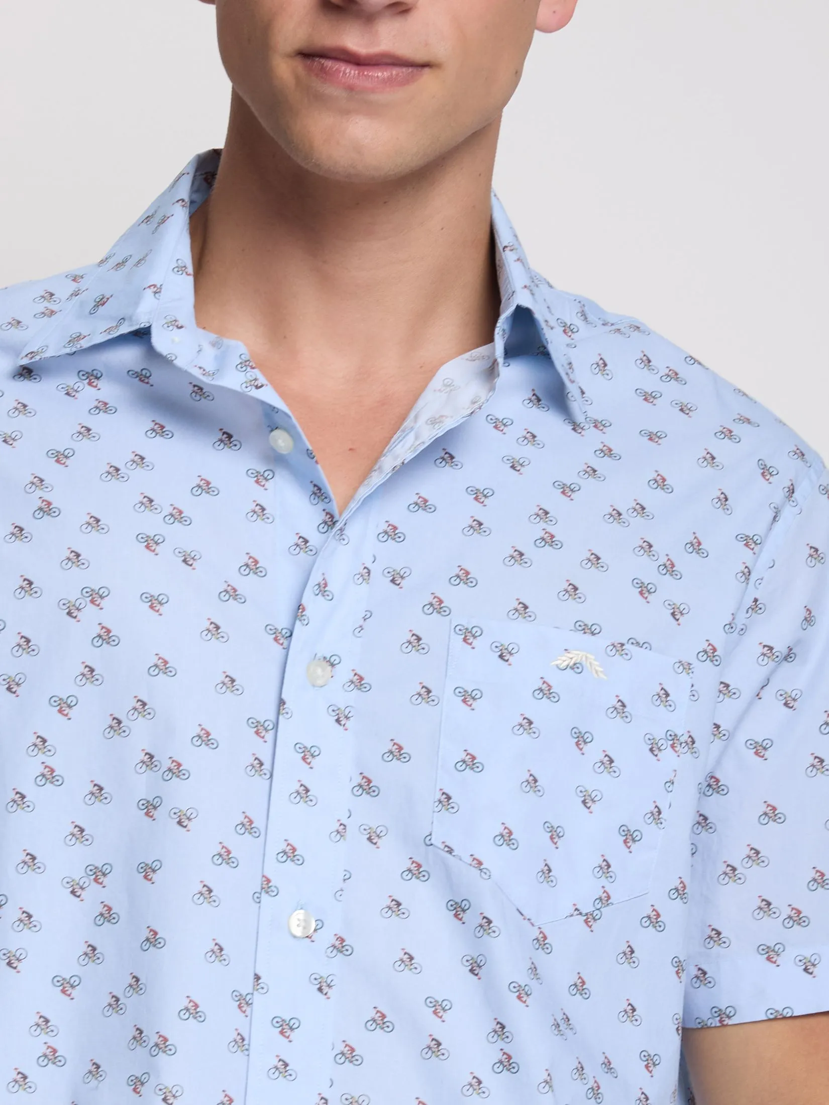 ALUMNUS Men Shirt Short Sleeves 2510SSRL30 Blue