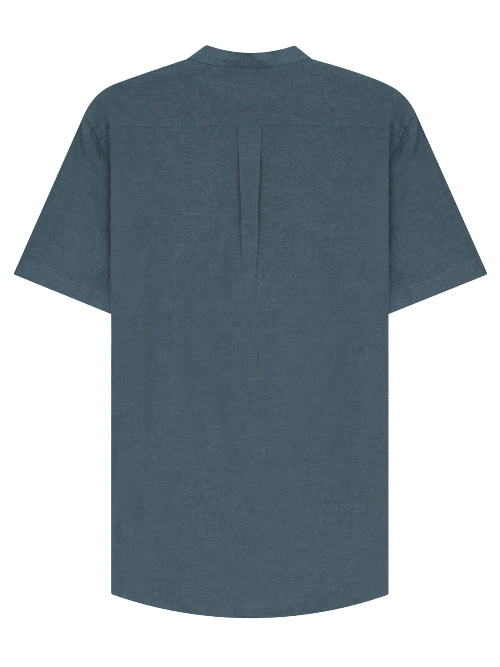 GIORDANO Men's Slim Fit Short Sleeve Linen Shirts Dark Green