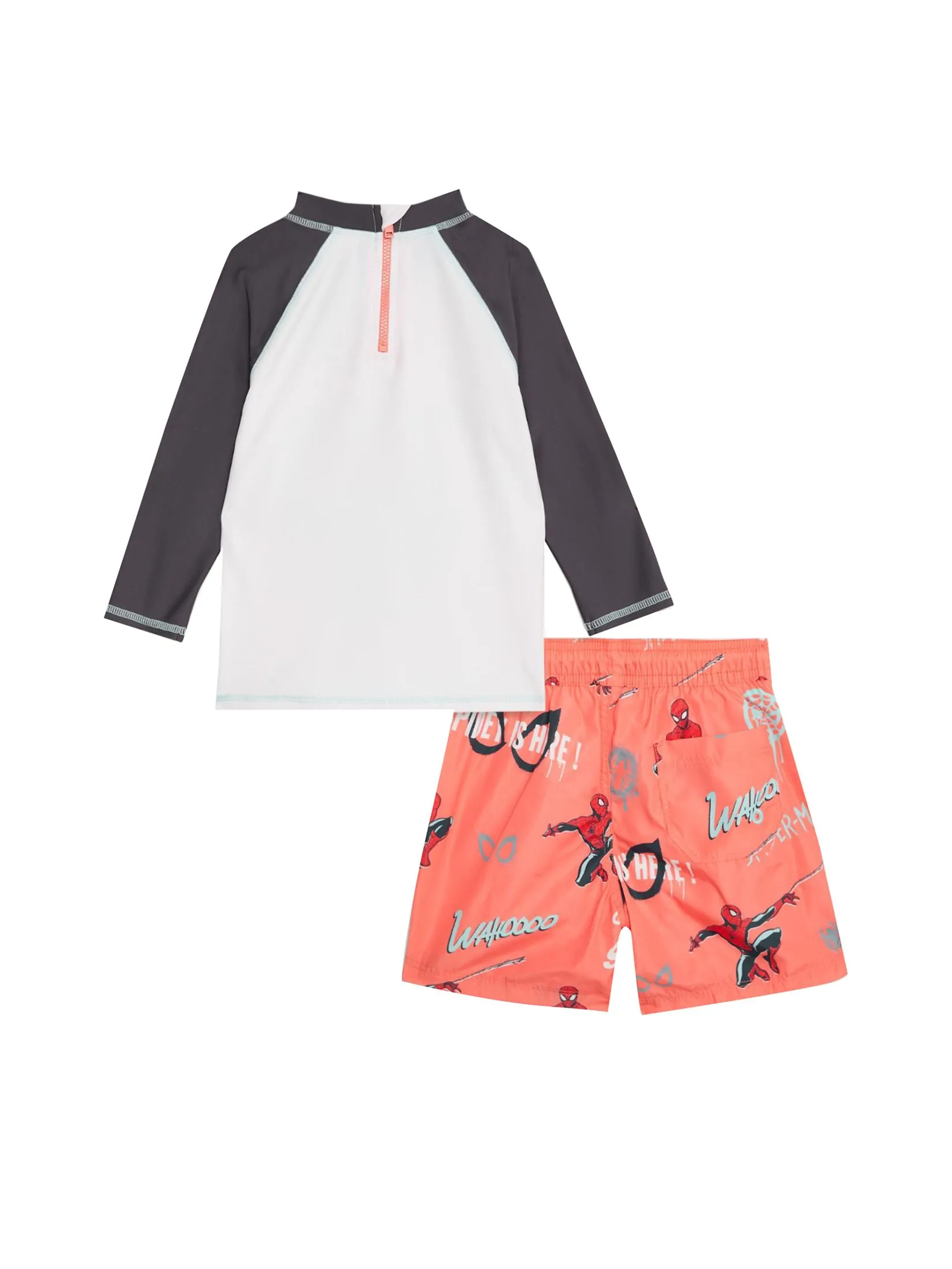 MARKS & SPENCER KIDS Boy Toddler Swim Set Spider-Man 2 Pc Red Mix