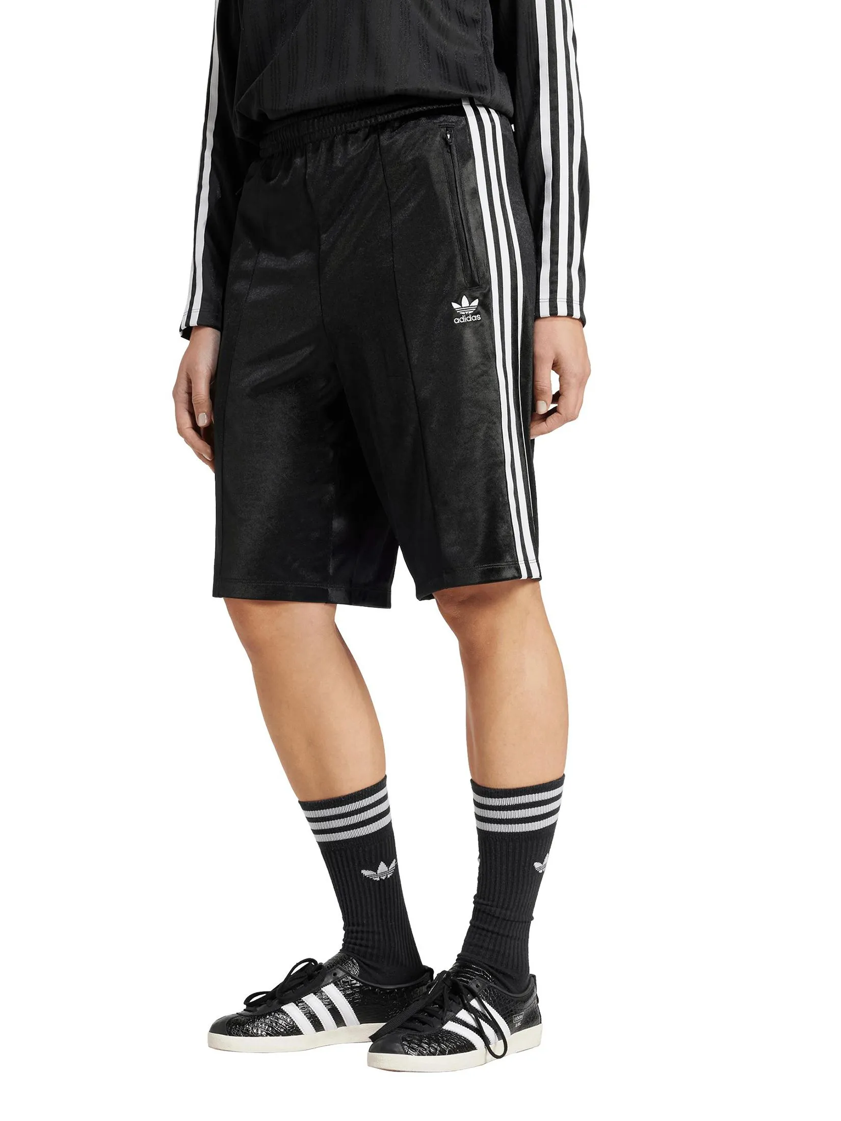 ADIDAS Women Shorts Adicolor Firebird Long JD0286 Black / White