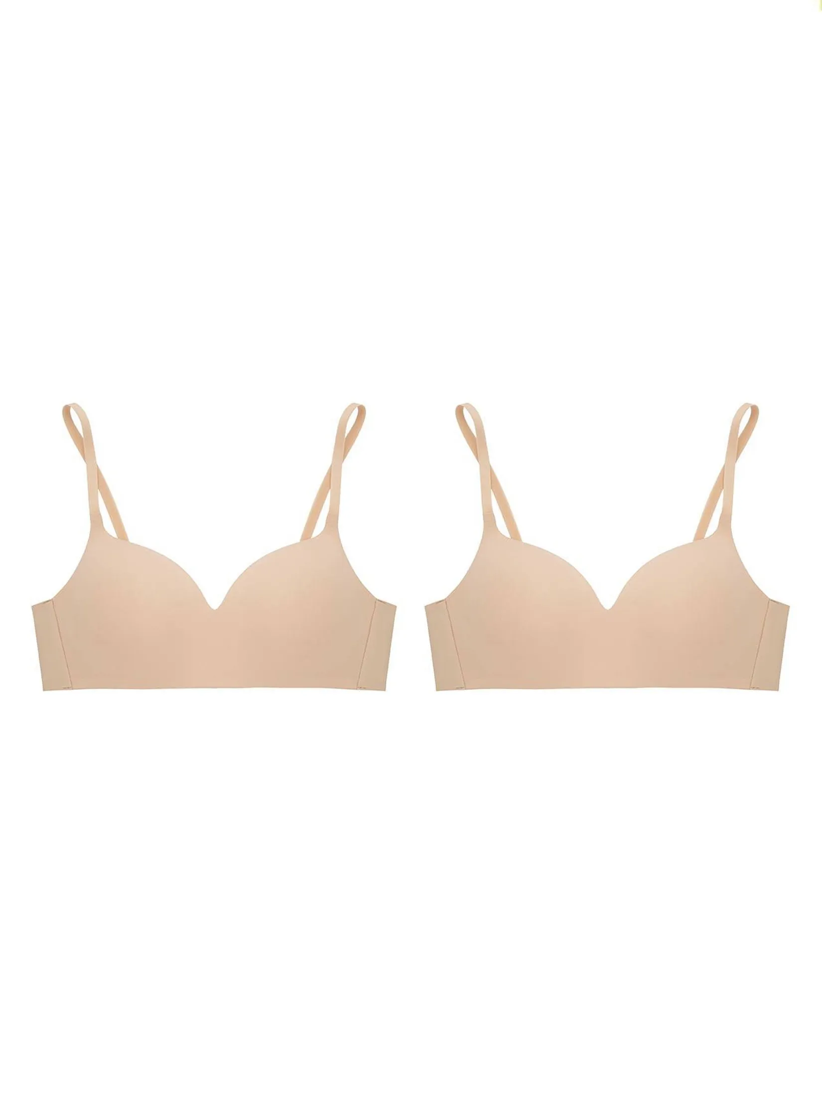SABINA [Pack 2 Piece] [Online Exclusive] Woman Pretty Perfect Wireless Bra - Sand