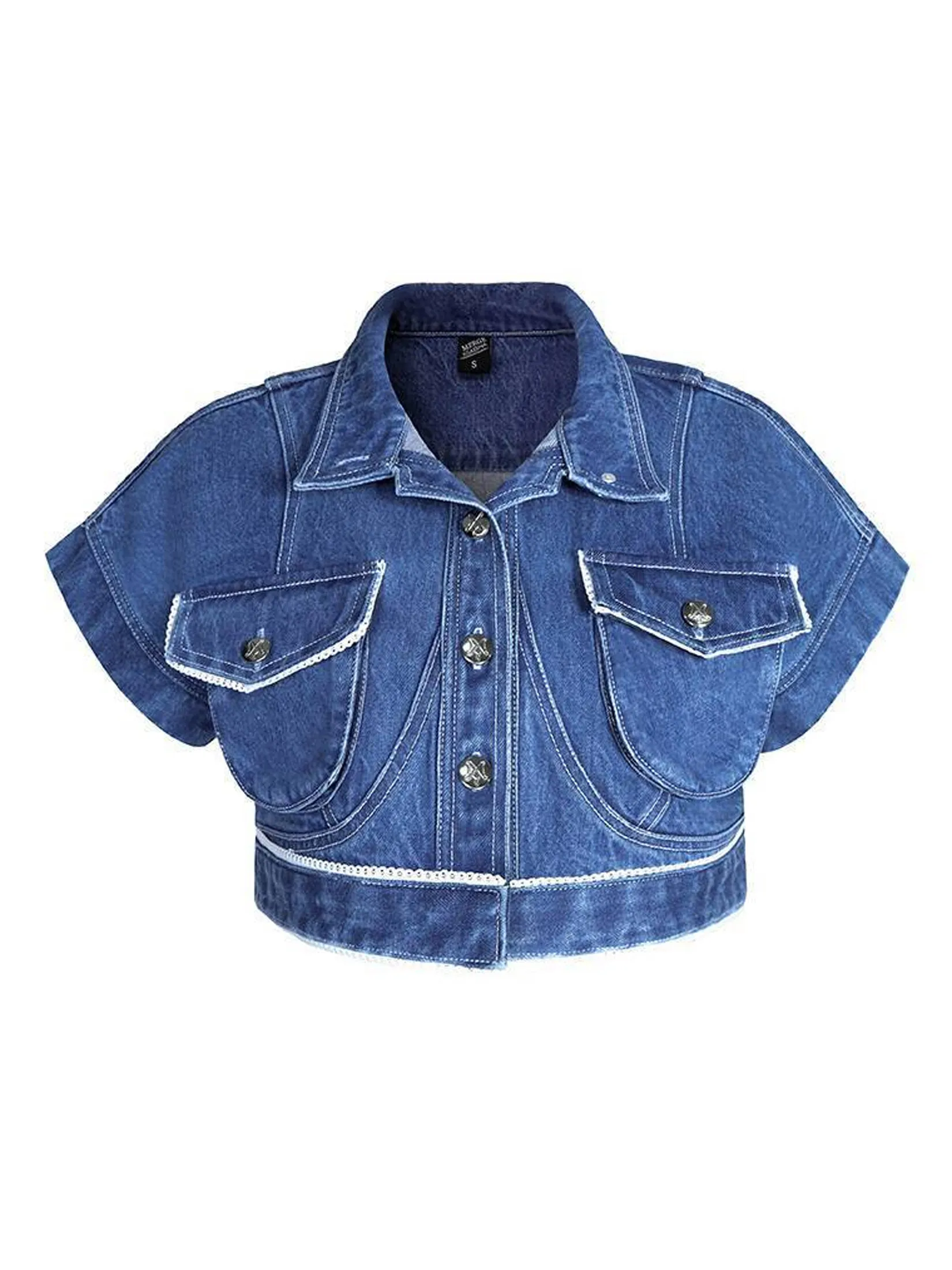 SABINA MERGE X SABINA Woman Meri Denim Top - Light Blue