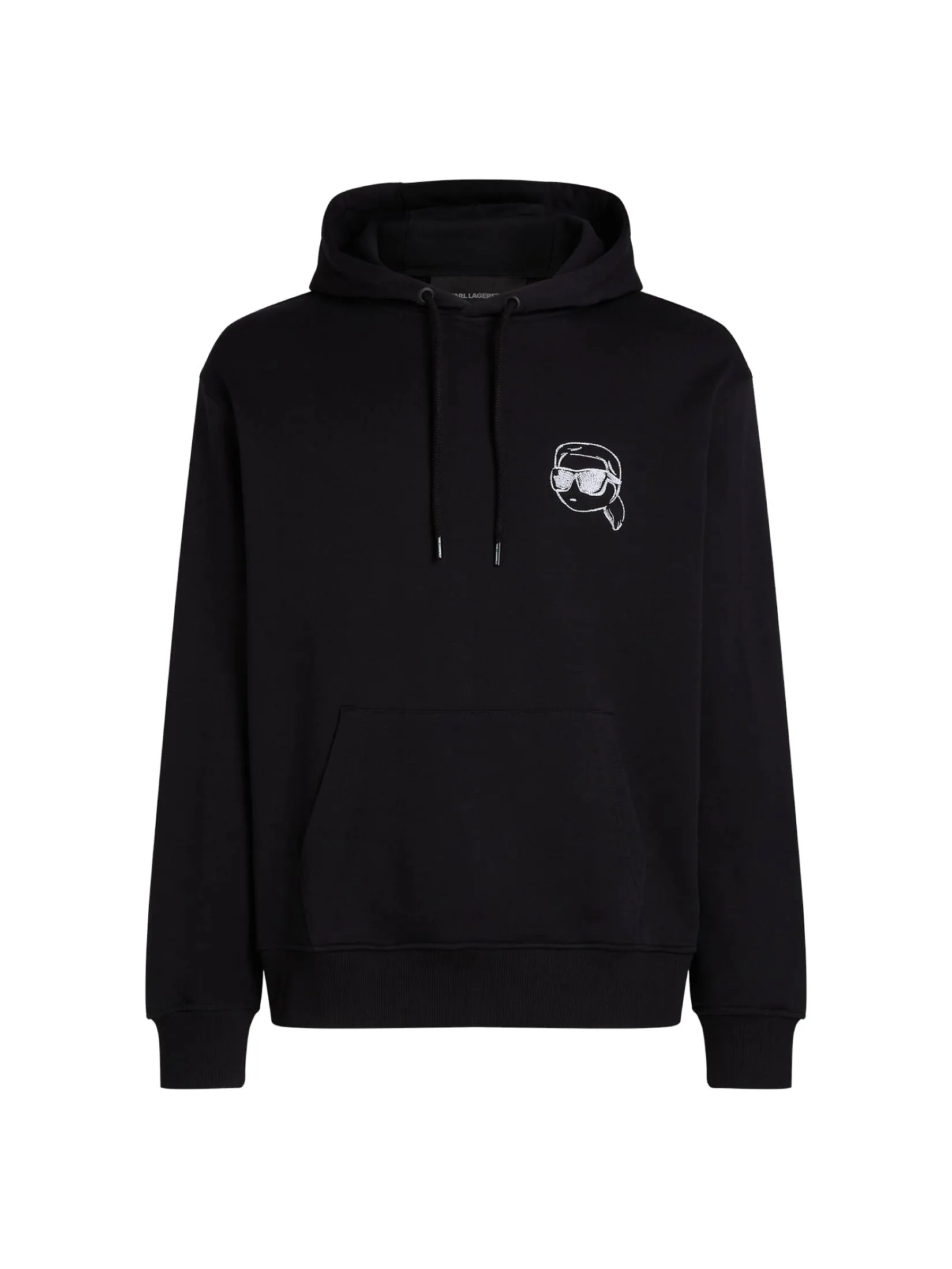 KARL LAGERFELD RTW-1 BIG IKON HOODIE BLACK