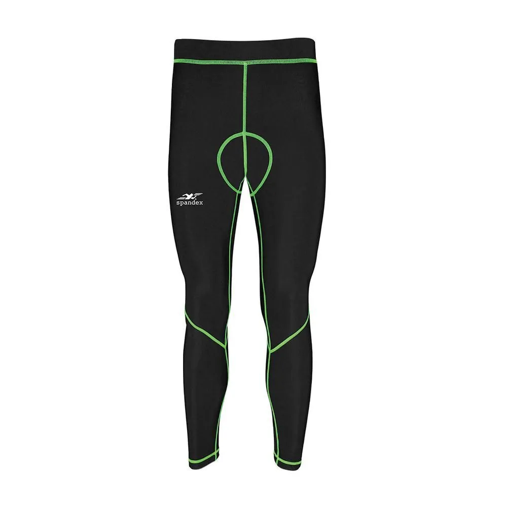 SPANDEX Black/Green-CPL002-Cycling Long Pant Get Pad