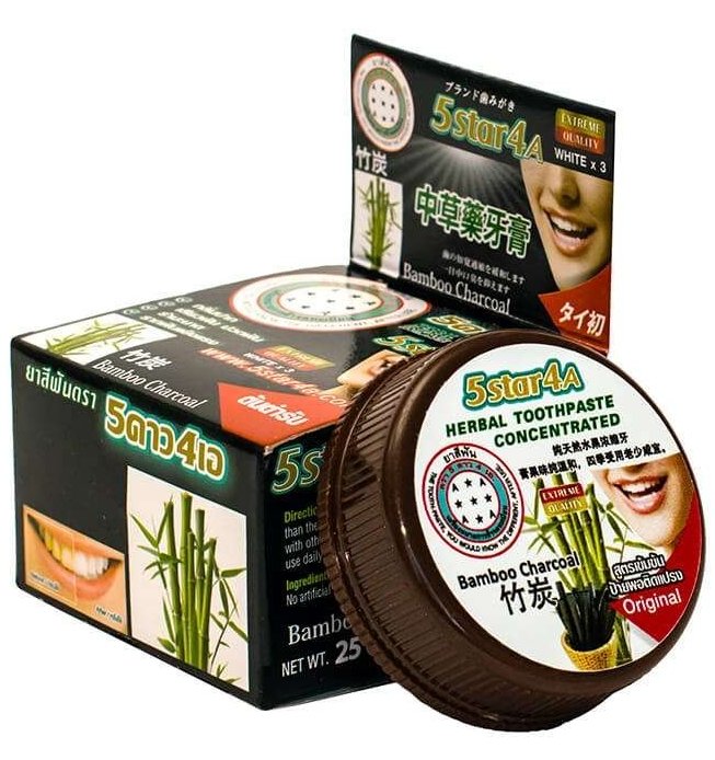 Отбеливающая зубная паста с бамбуковым углём в баночке 5STAR 4A 25 гр