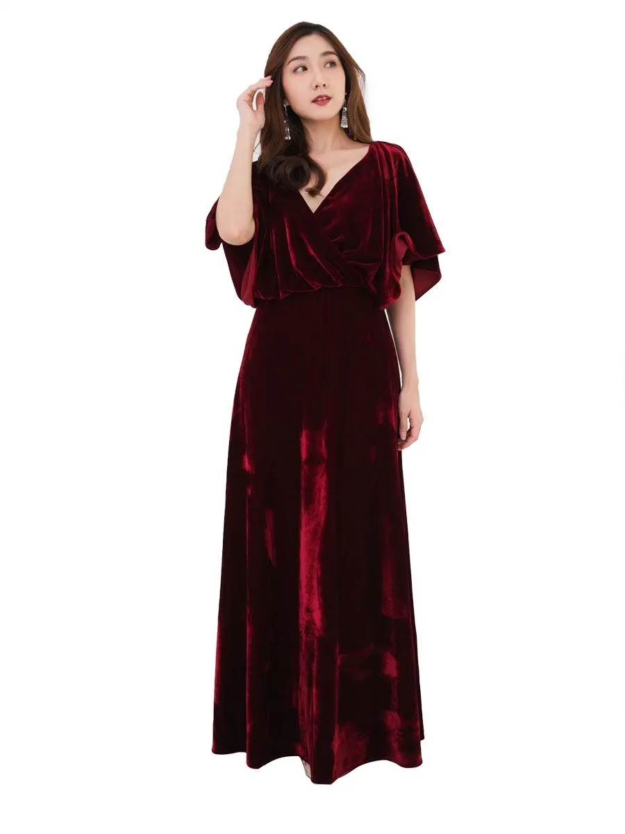 ROSE THE LABEL Kimono Velvet Dress  Red