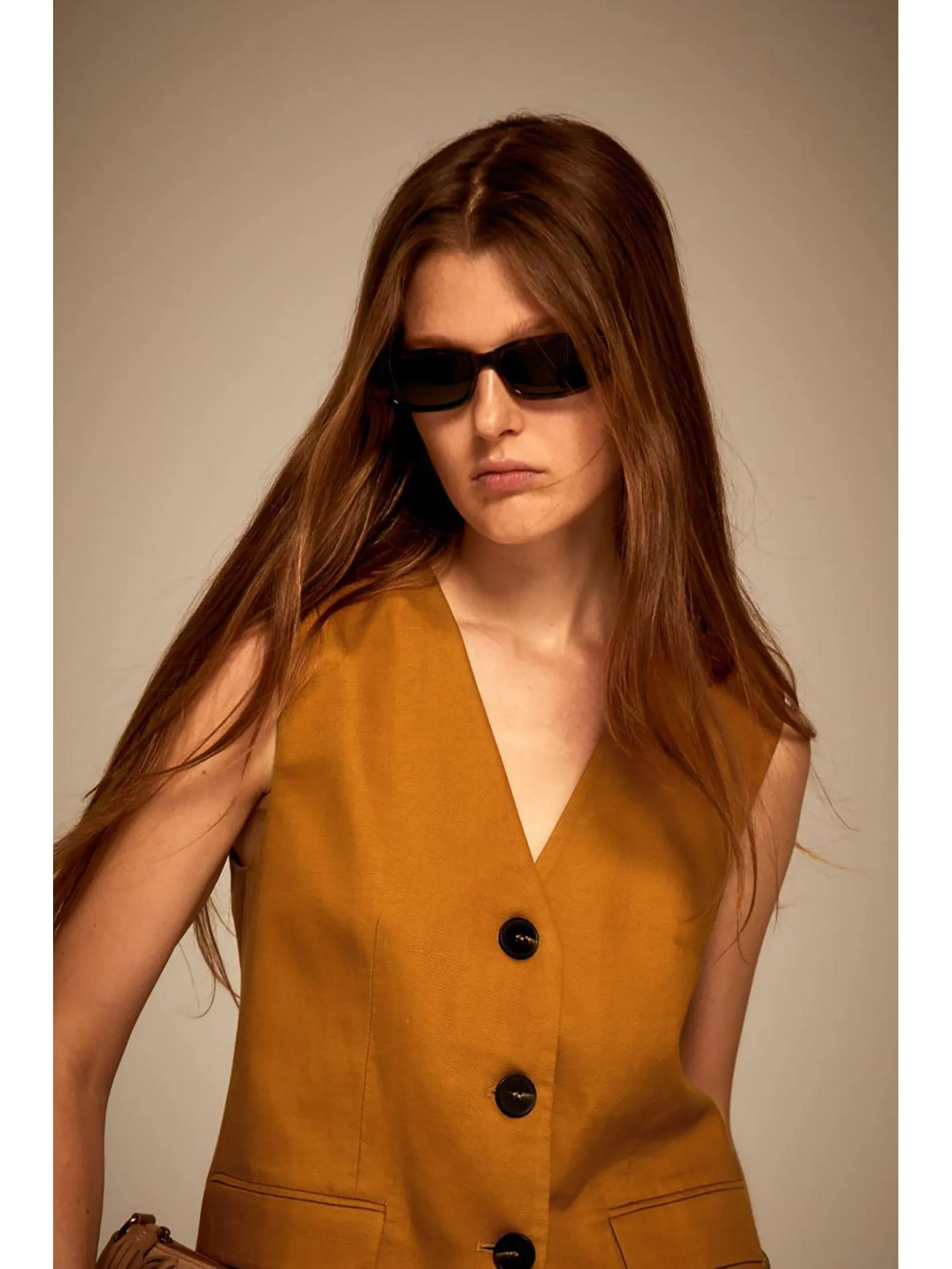 SFERA Women Vest Belt Dark Yellow