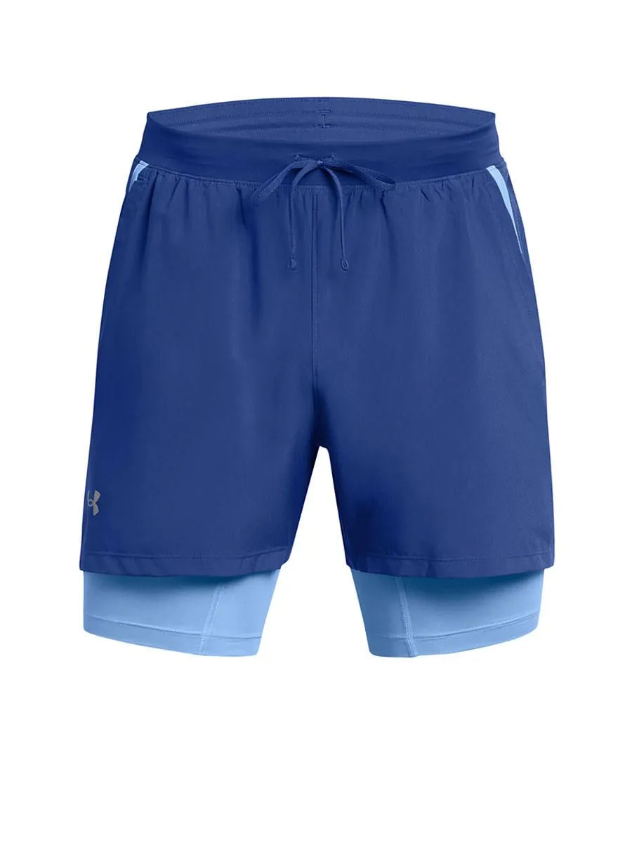 UNDER ARMOUR Men Running Shorts Launch 2-in-1 5" Blue - UN127AP655EATH