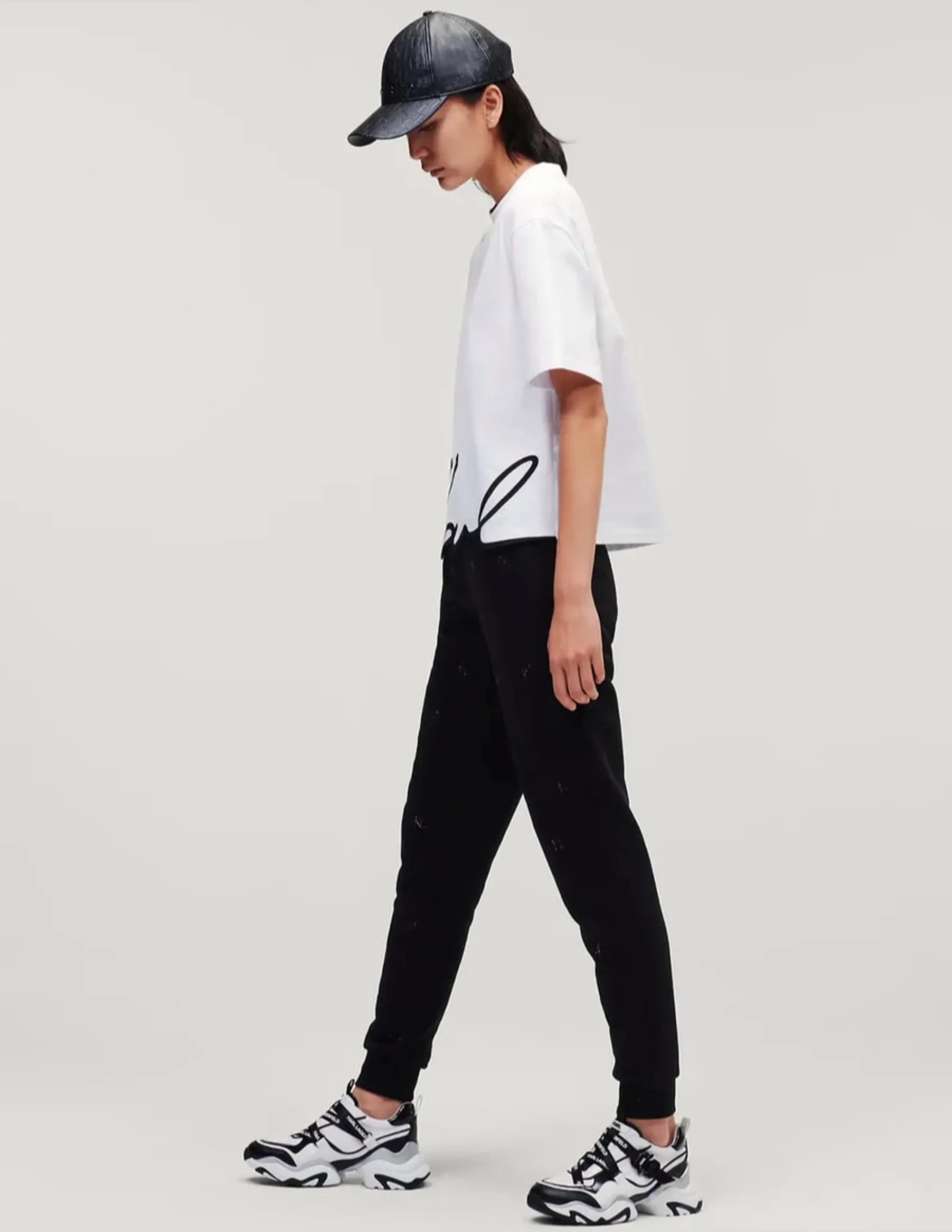 KARL LAGERFELD Karl Signature Hem T-shirt White