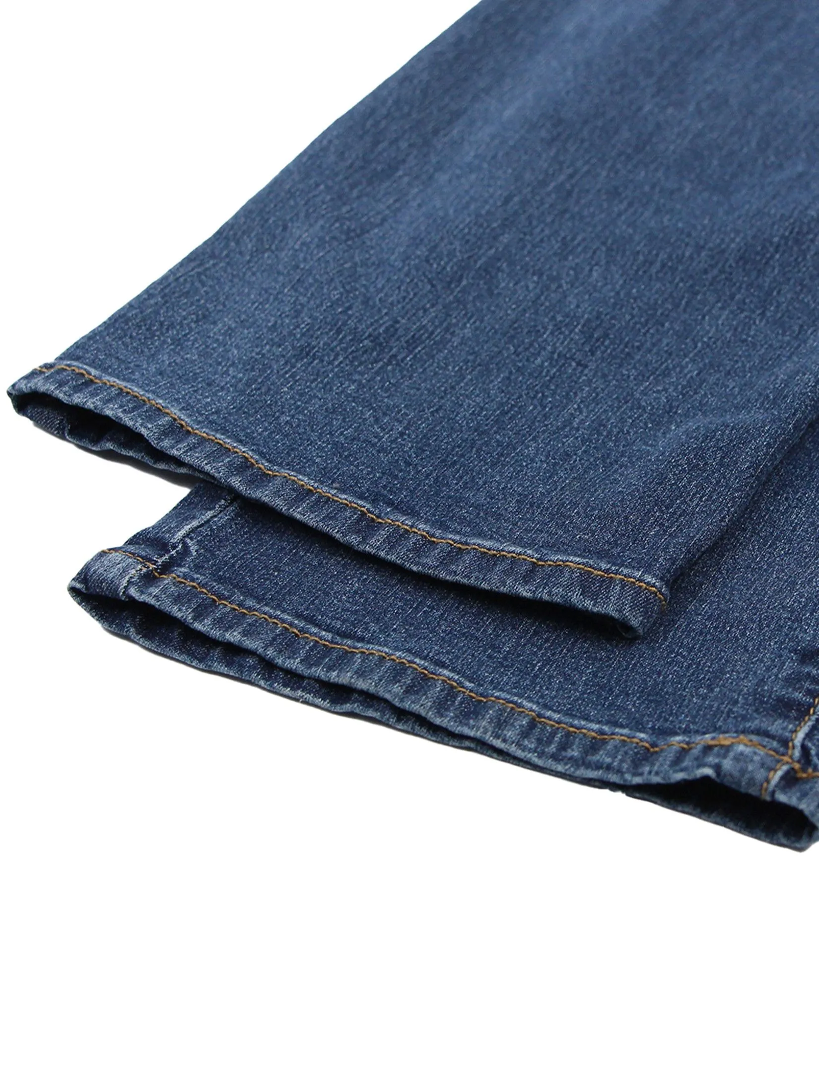 GIORDANO Men's Slim Stretch Denim Jeans (180° Elastic Waist) Med Indigo blue