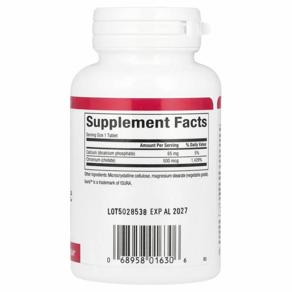 Natural Factors, хелат хрома с фактором толерантности к глюкозе (GTF), 500 мкг, 90 таблеток