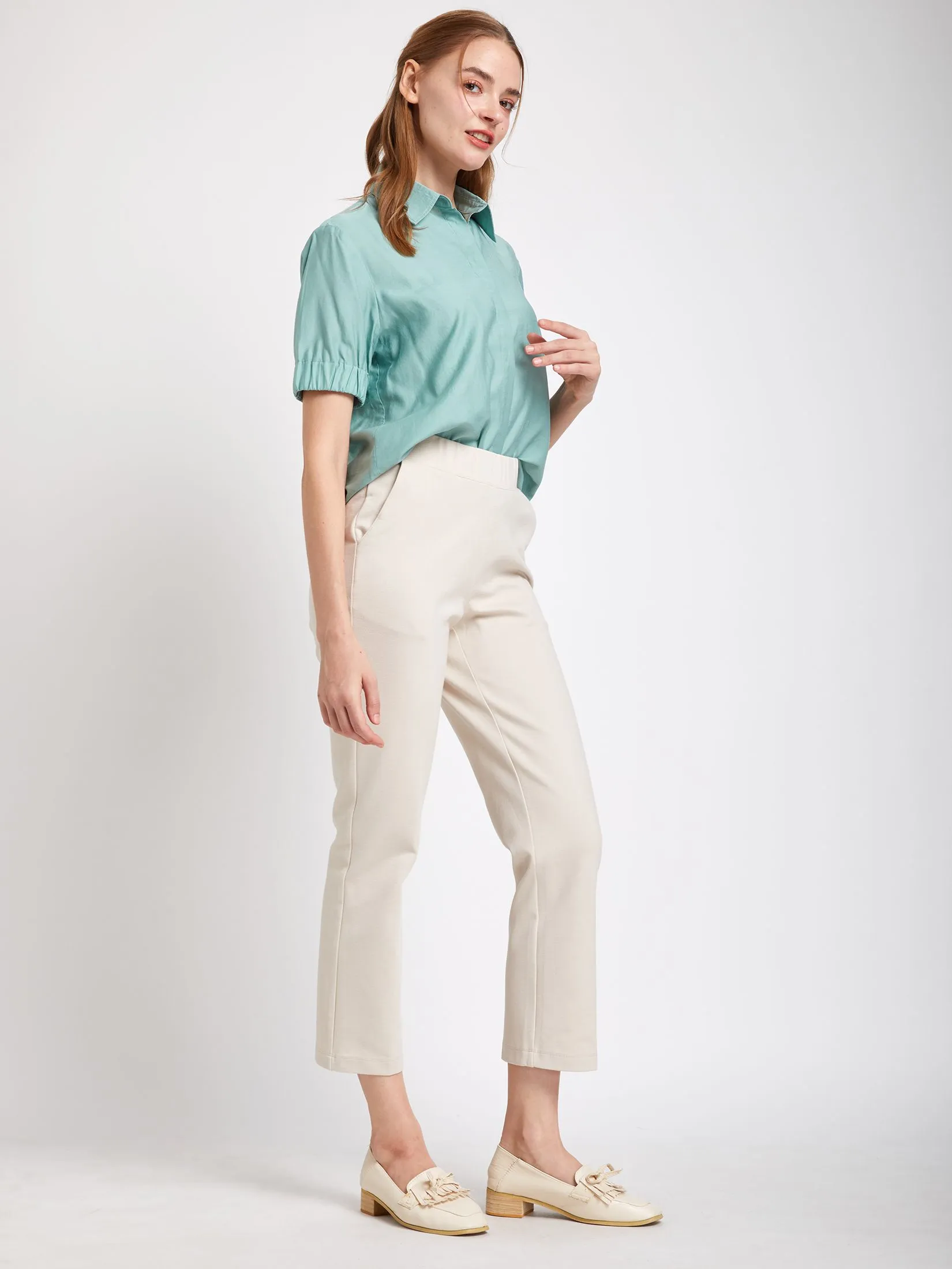 EASY PIECES Women Shirt Short Sleeves Collar Neck