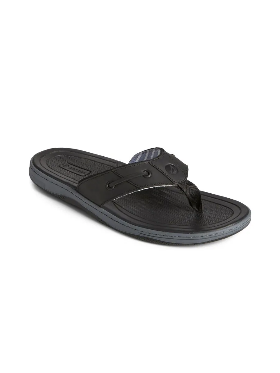 SPERRY MEN BAITFISH THONG LEATHER BLACK