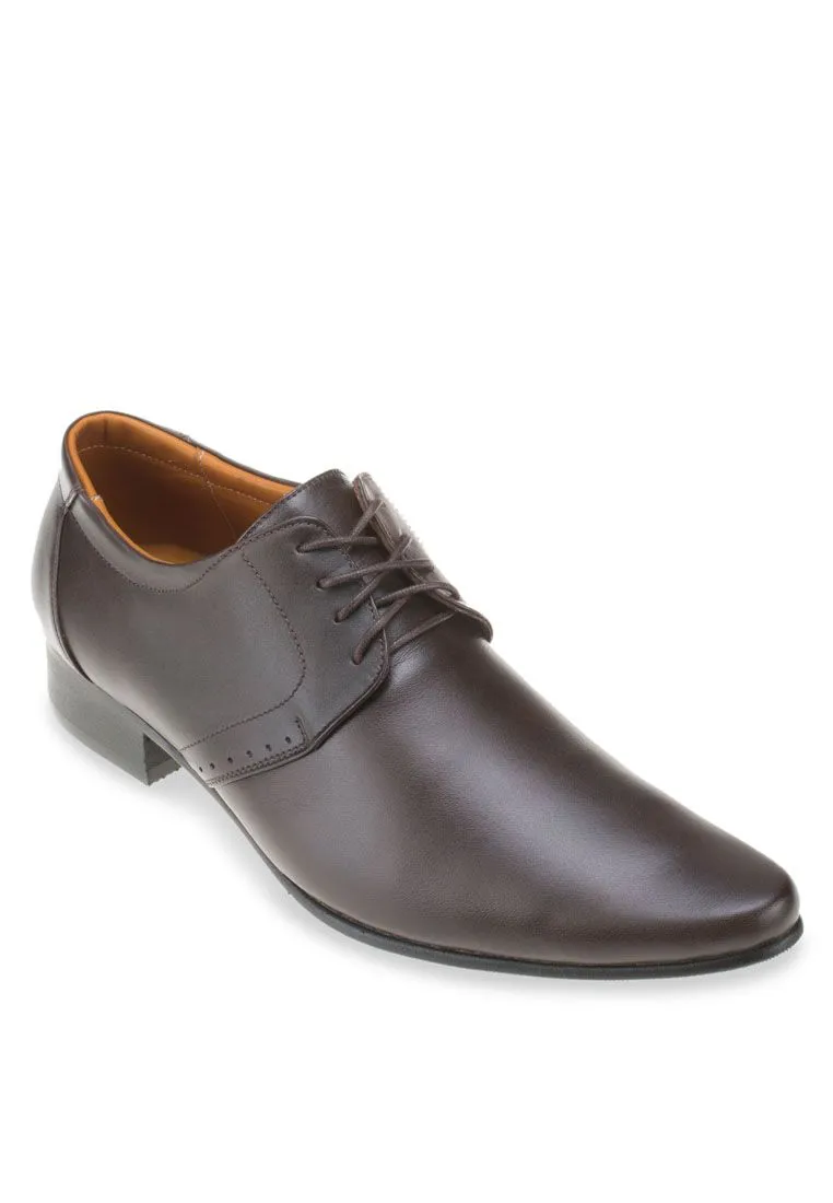 LUIGI BATANI Brown Point Toe Classic Cut Formal Lace Ups