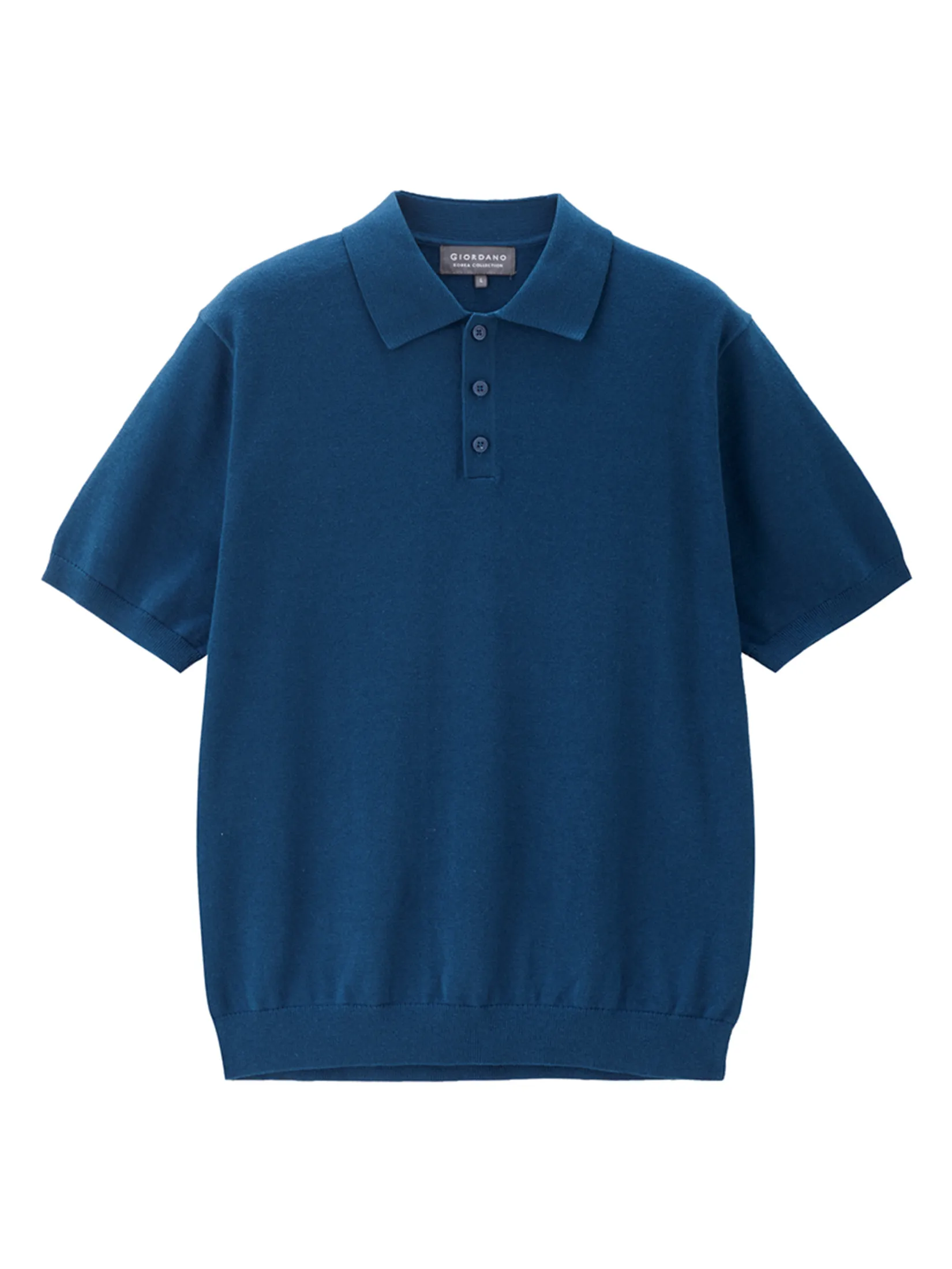 GIORDANO Men s Online Exclusive Soft Knit Polo Pullover Sweater (Korea) Blue Size - L