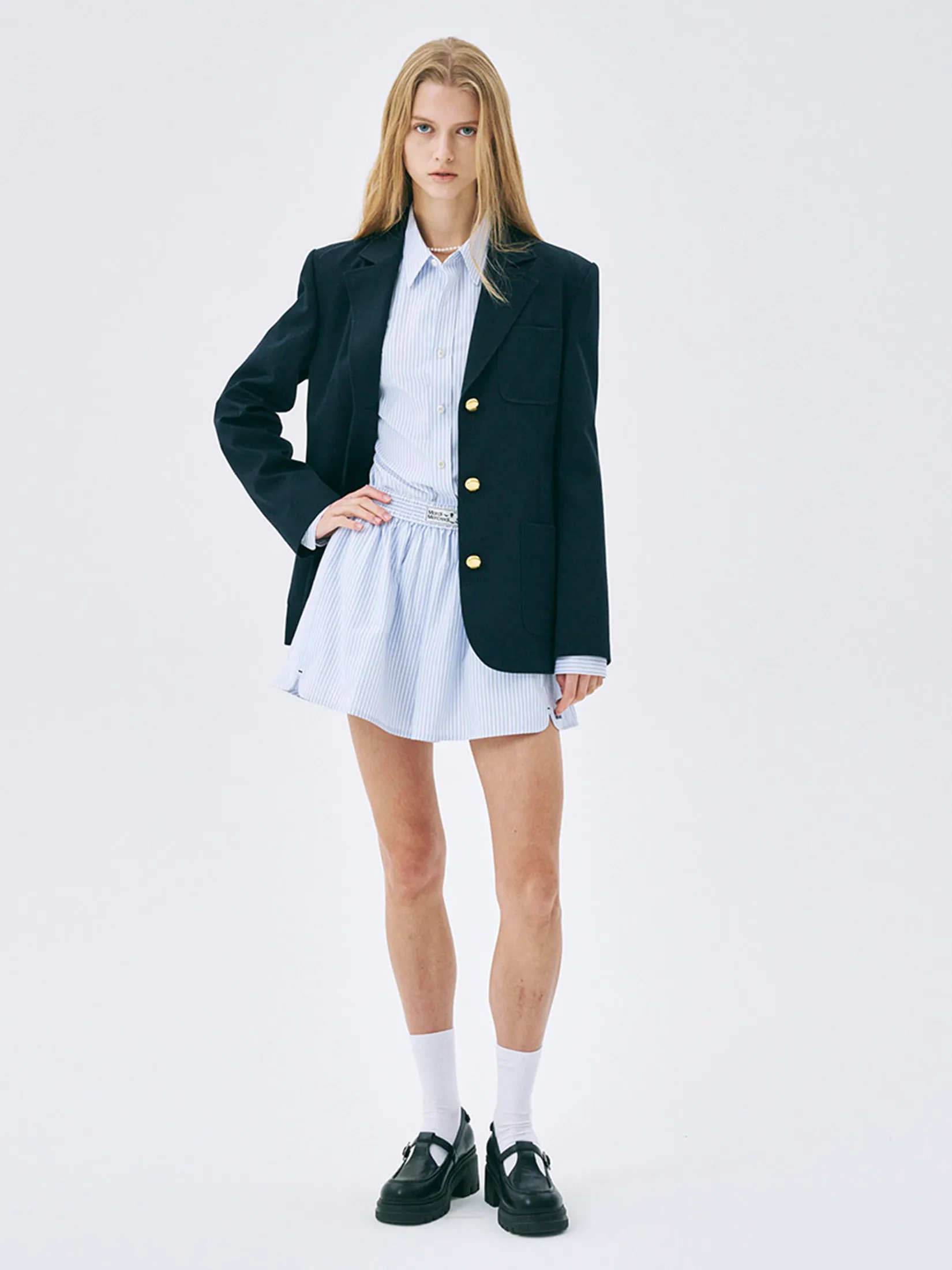 MARDI MERCREDI Classic Single Jacket Navy