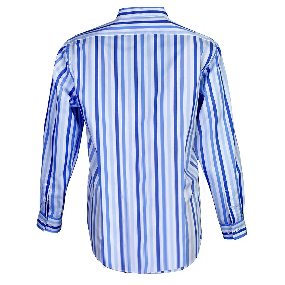 BROWNE & CO. Blue Stripe BROWNE Collar Long Sleeves Shirt