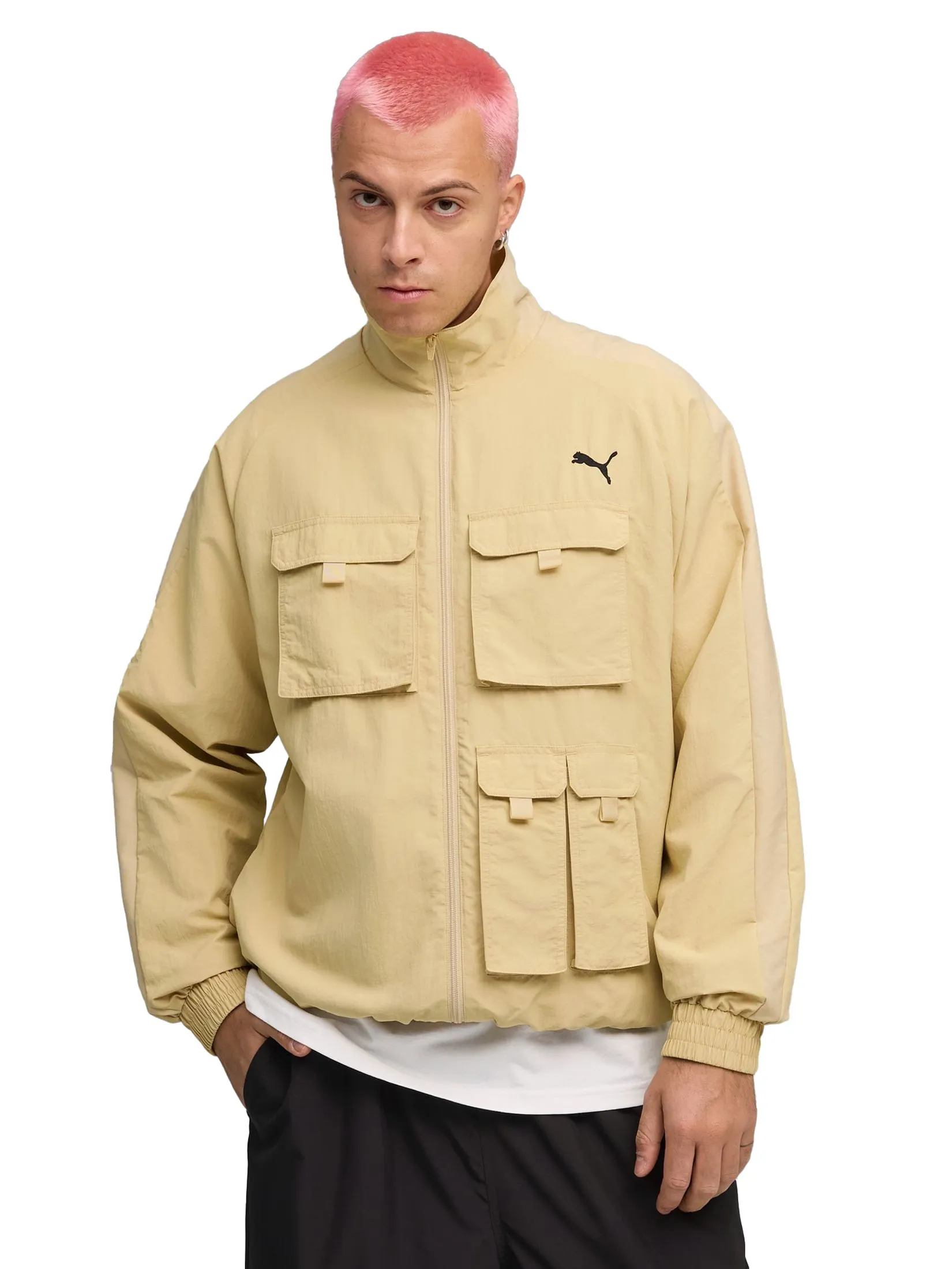 PUMA Men Track Jacket T7 Cargo Relaxed 632092-83 Pebble Path